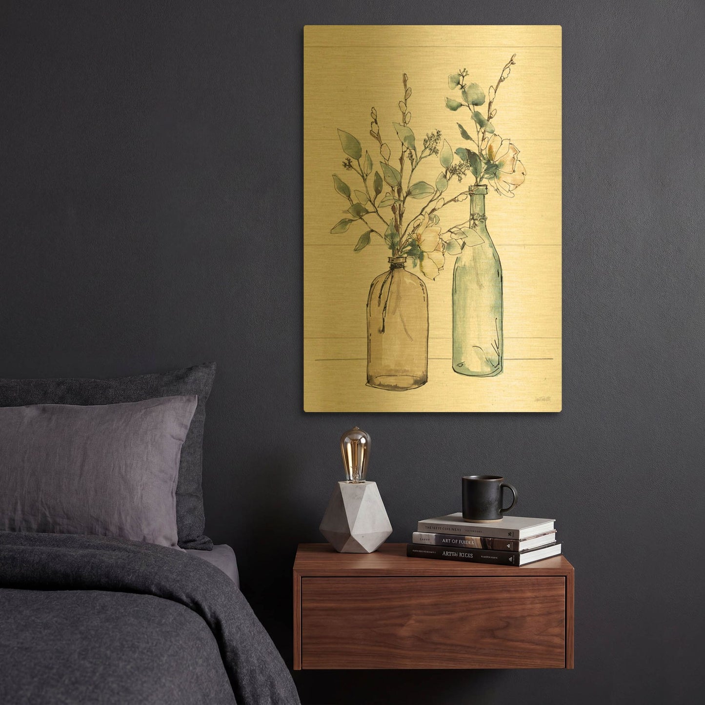 'Modern Farmhouse II' By Anne Tavoletti Gold Metal Wall Art
