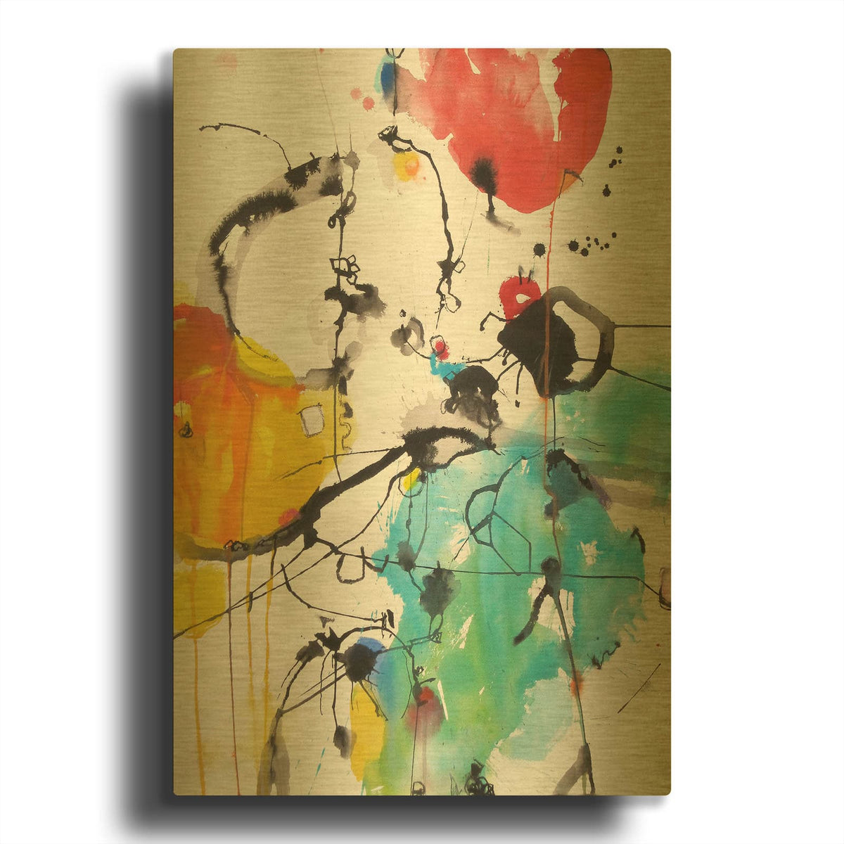 'Drifting Continents' By Emily Weil Gold Metal Wall Art