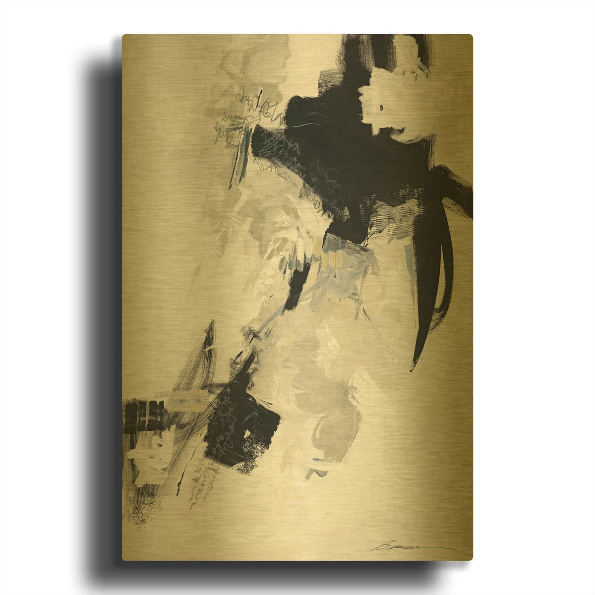 'Puffs and Gusts' By Beau Wild Gold Metal Wall Art