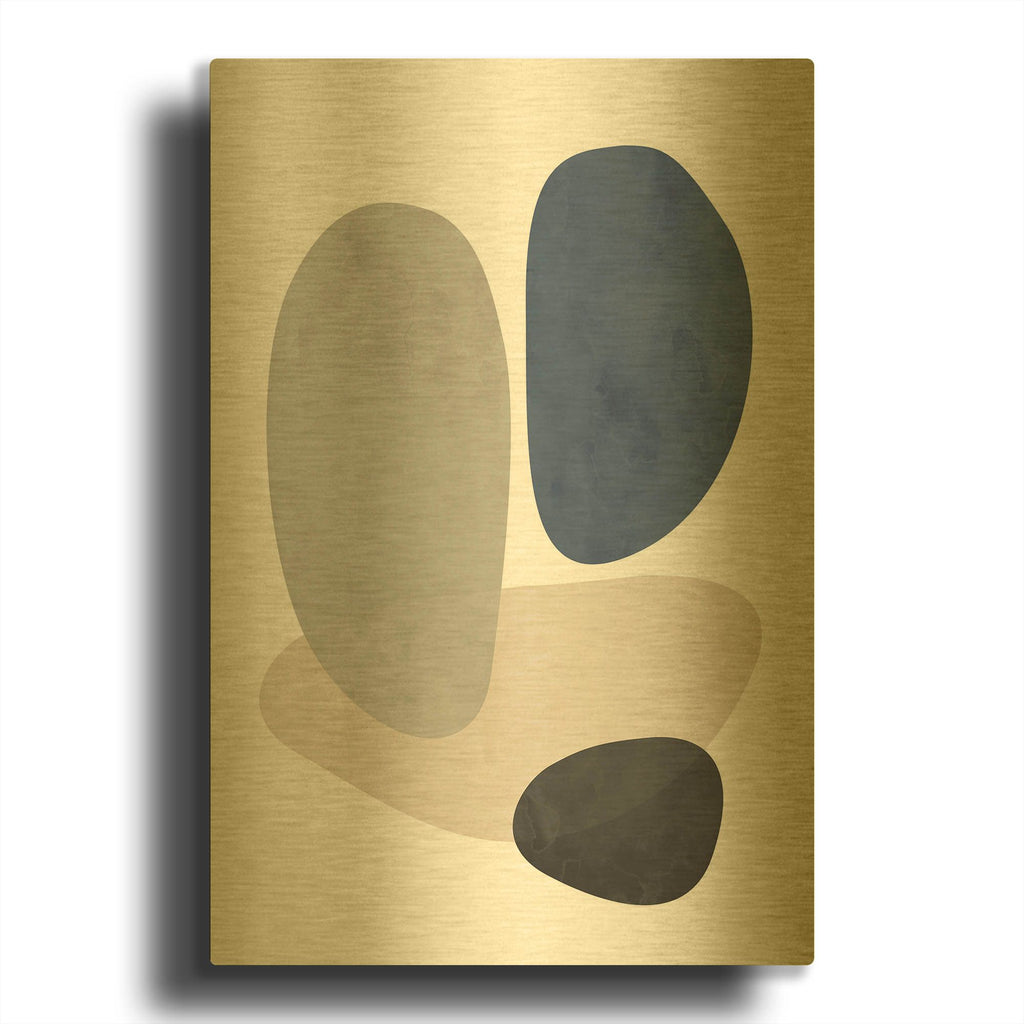 'Stone No. 3' By Brandon Wong Gold Metal Wall Art
