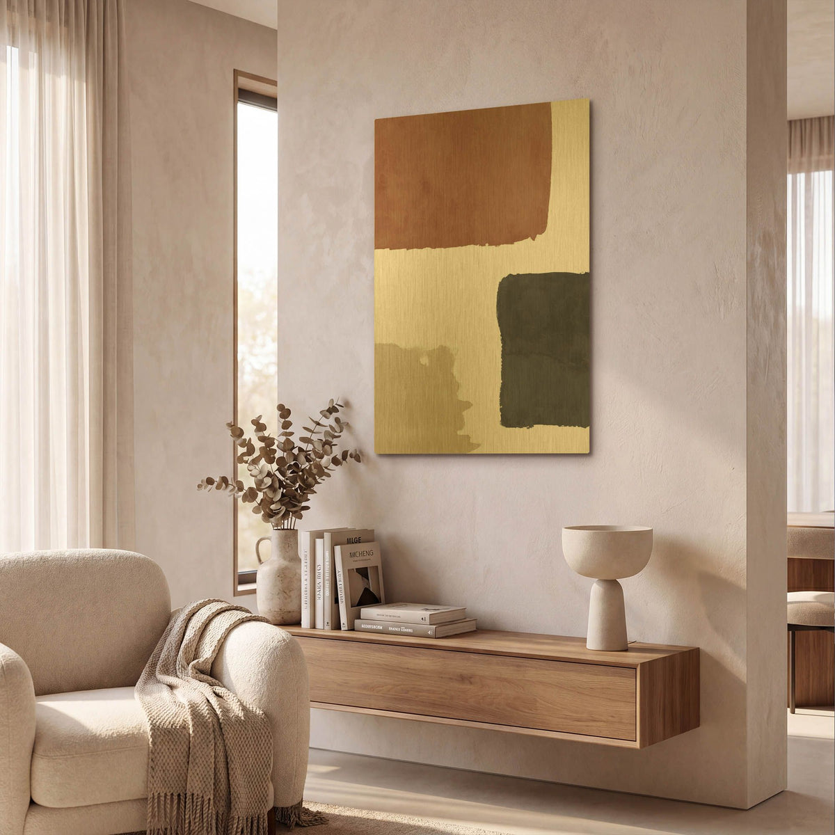 'Terracotta No. 1' By Brandon Wong Gold Metal Wall Art