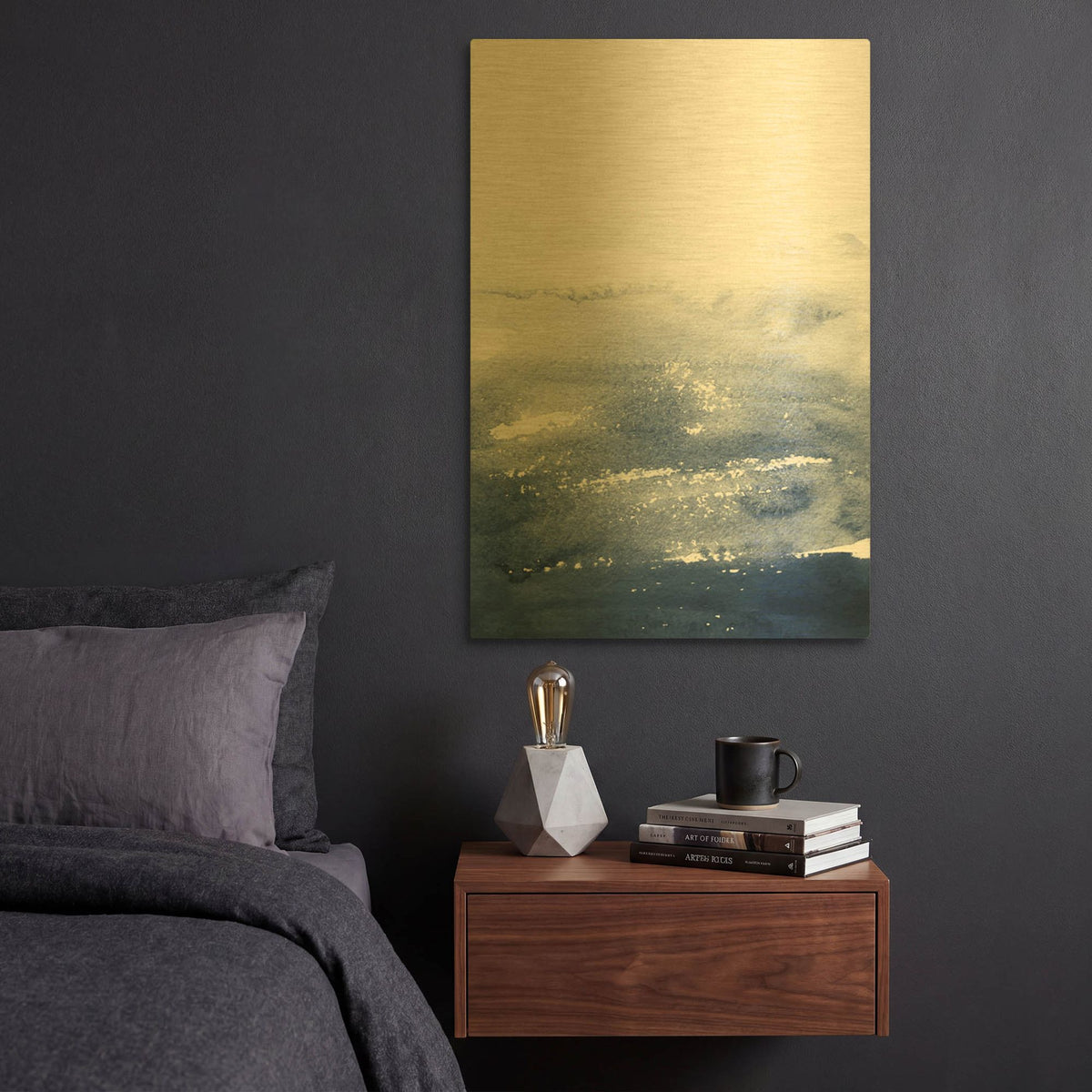 'The Deep Blue' By Brandon Wong Gold Metal Wall Art