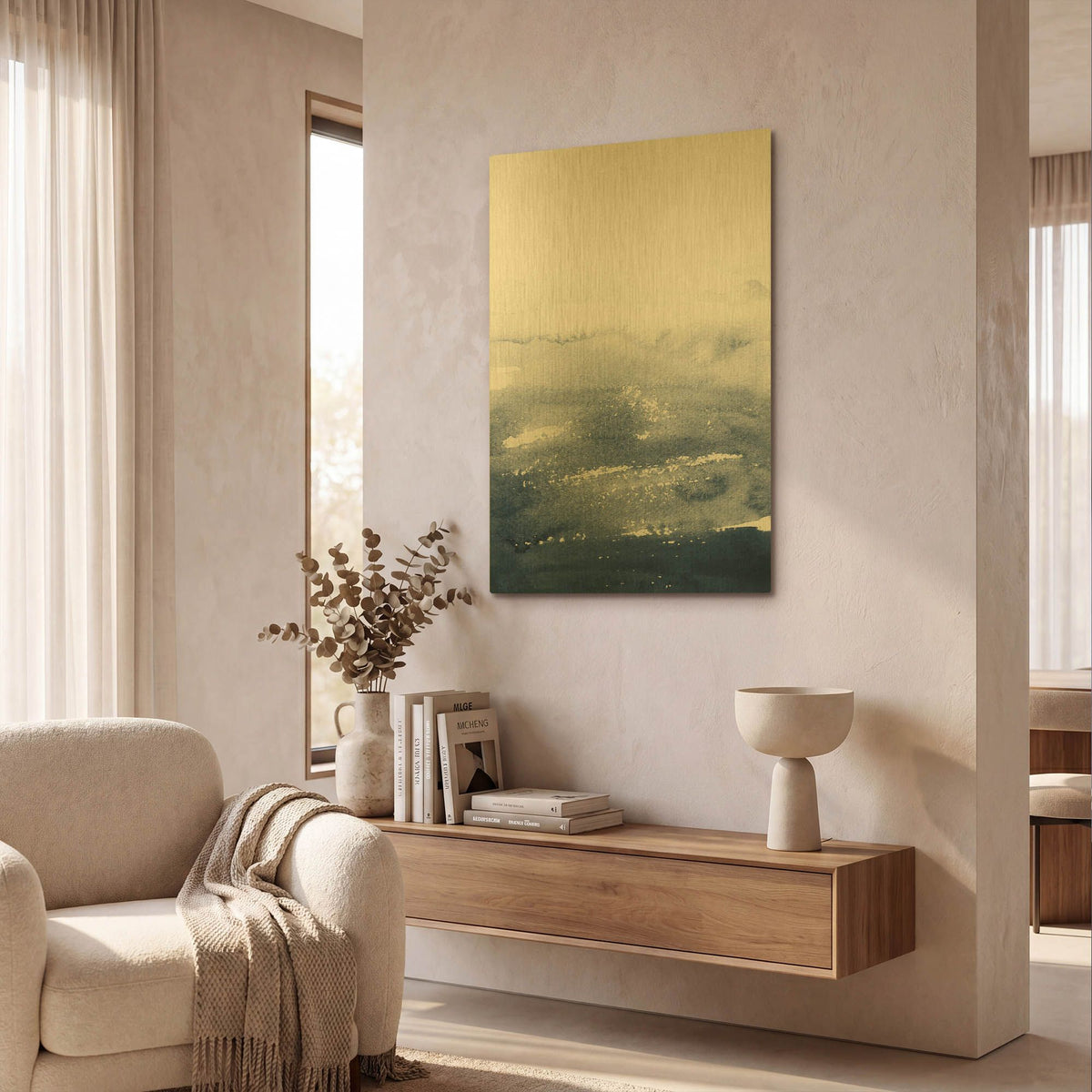 'The Deep Blue' By Brandon Wong Gold Metal Wall Art