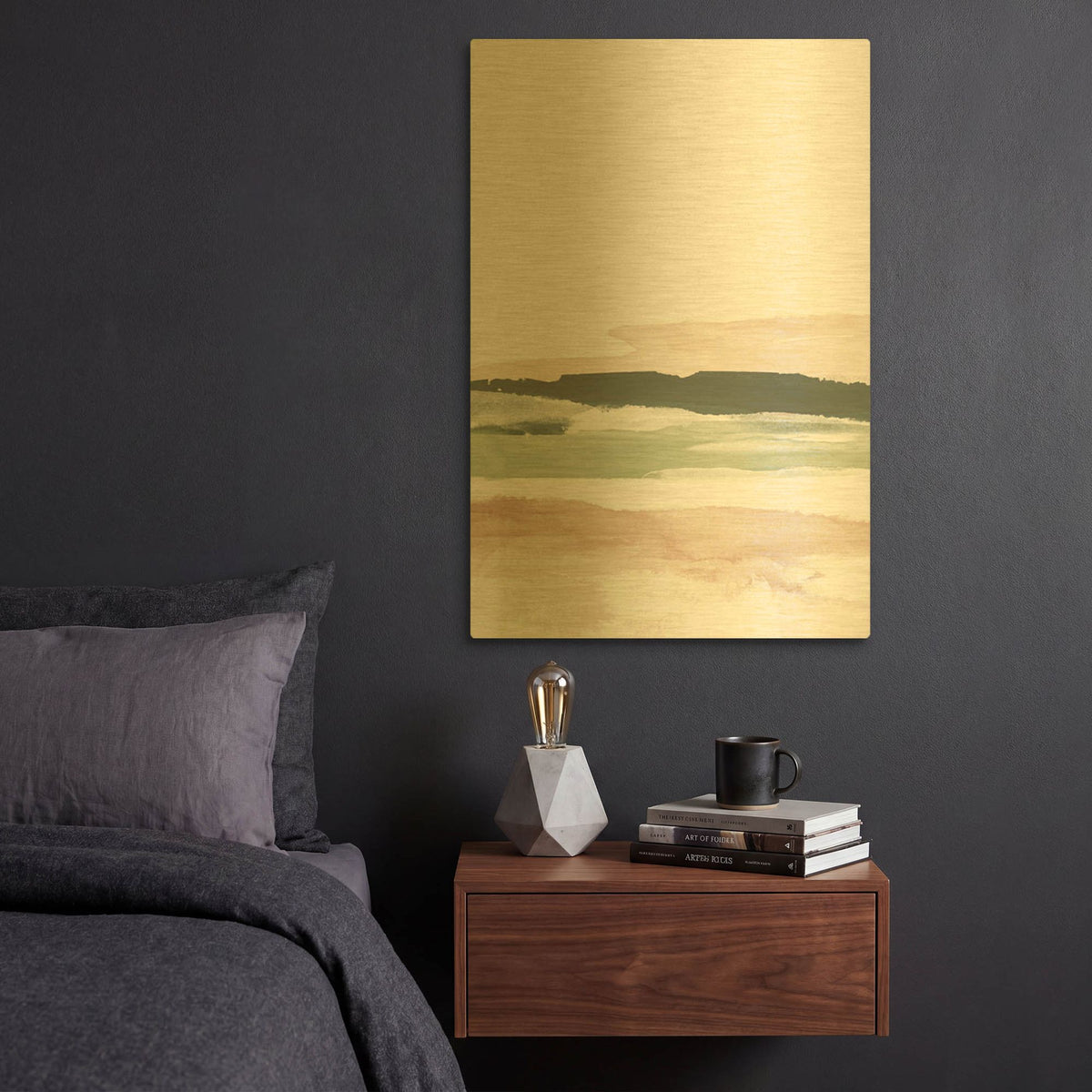 'Pink Blush Landscape No. 2' By Brandon Wong Gold Metal Wall Art