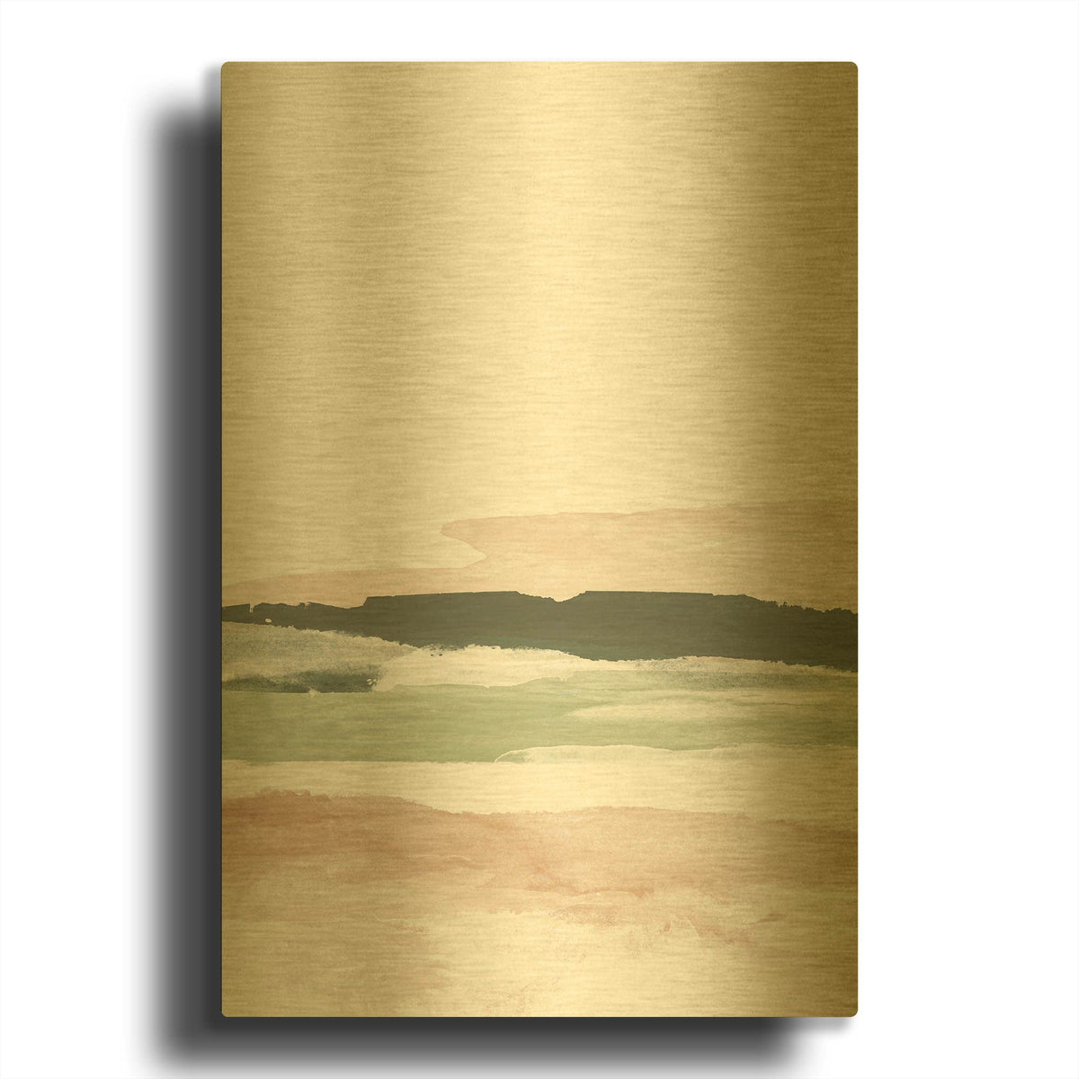 'Pink Blush Landscape No. 2' By Brandon Wong Gold Metal Wall Art