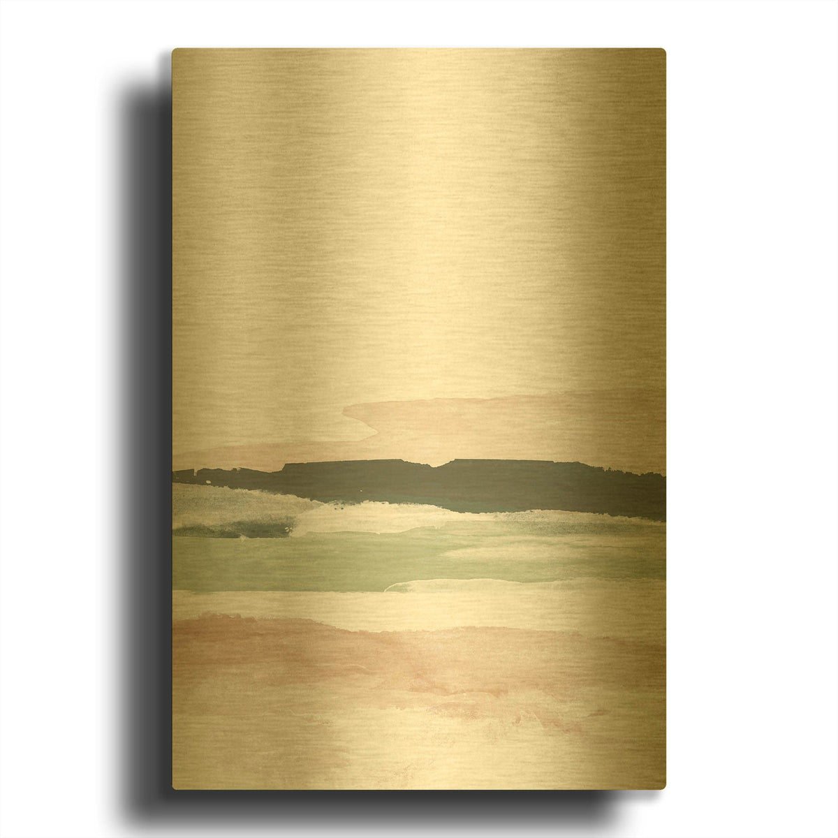 'Pink Grey No. 2' By Brandon Wong Gold Metal Wall Art