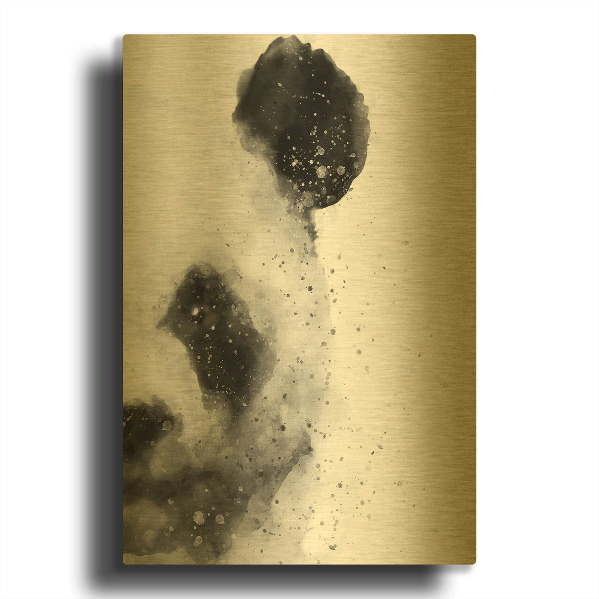 'Panda At Attention' By Brandon Wong Gold Metal Wall Art