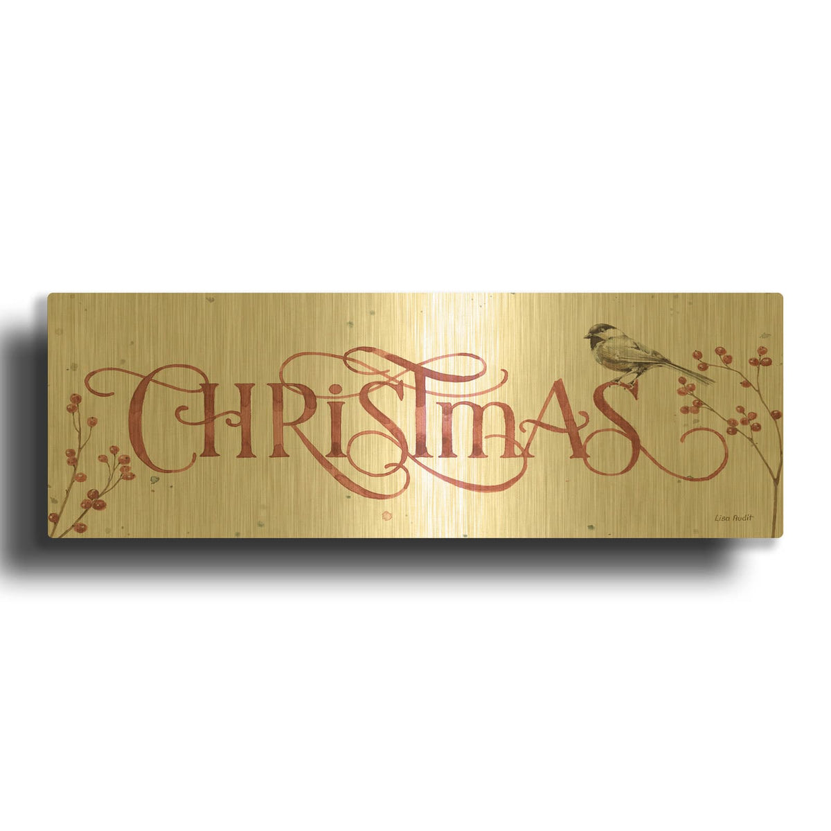 'A Christmas Weekend Ix No Snowflakes' By Lisa Audit Gold Metal Wall Art