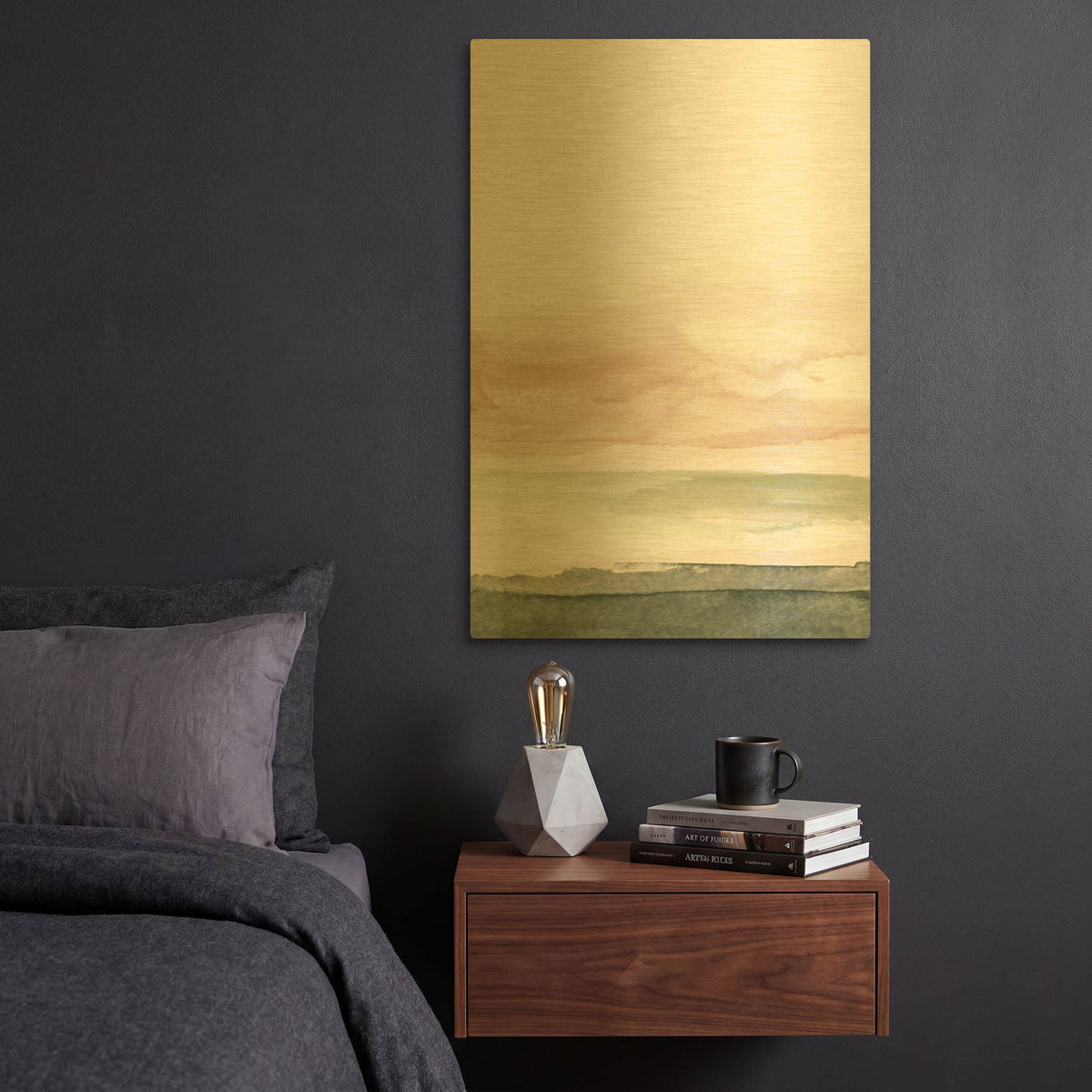 'Pink Blush Landscape No. 1' By Brandon Wong Gold Metal Wall Art