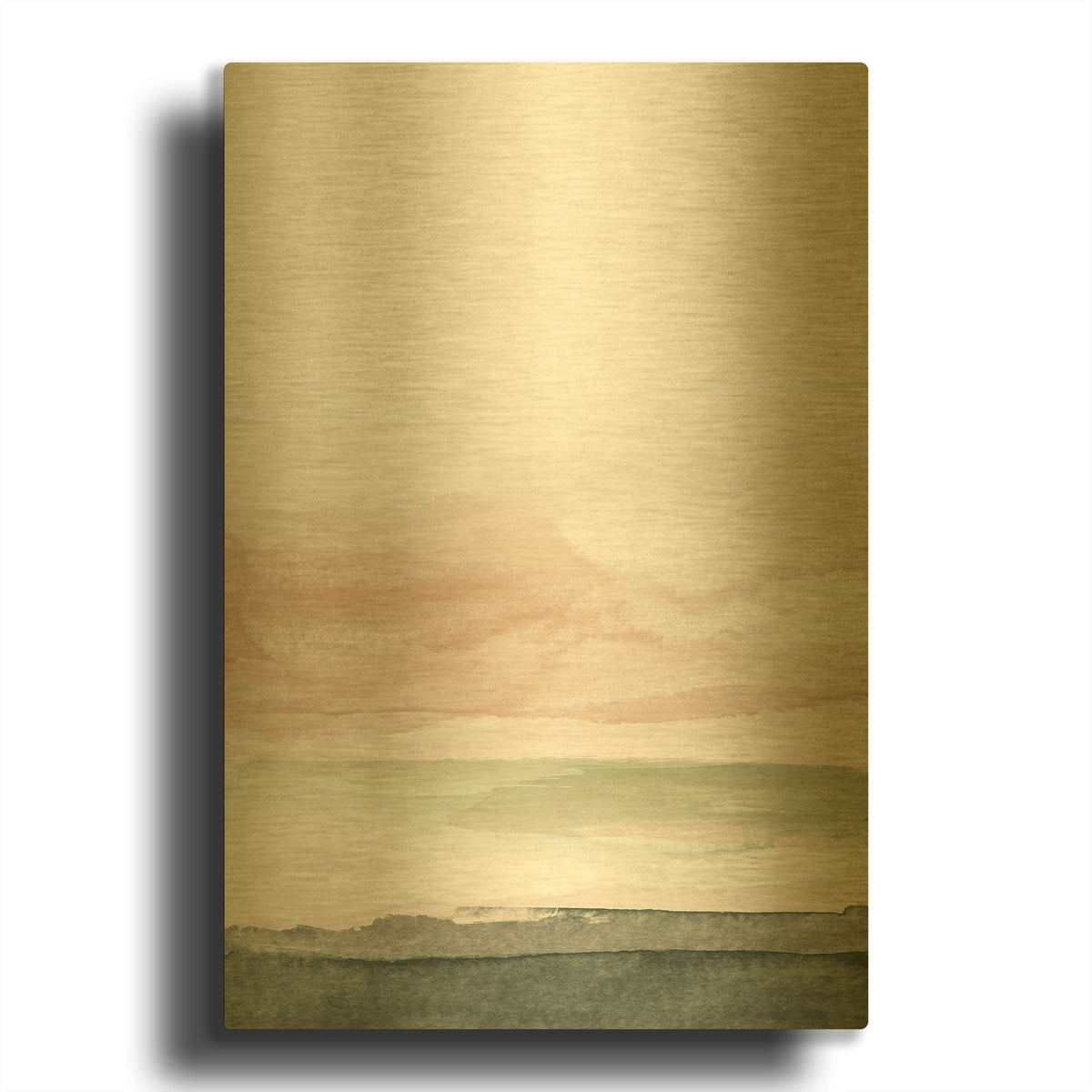 'Pink Blush Landscape No. 1' By Brandon Wong Gold Metal Wall Art