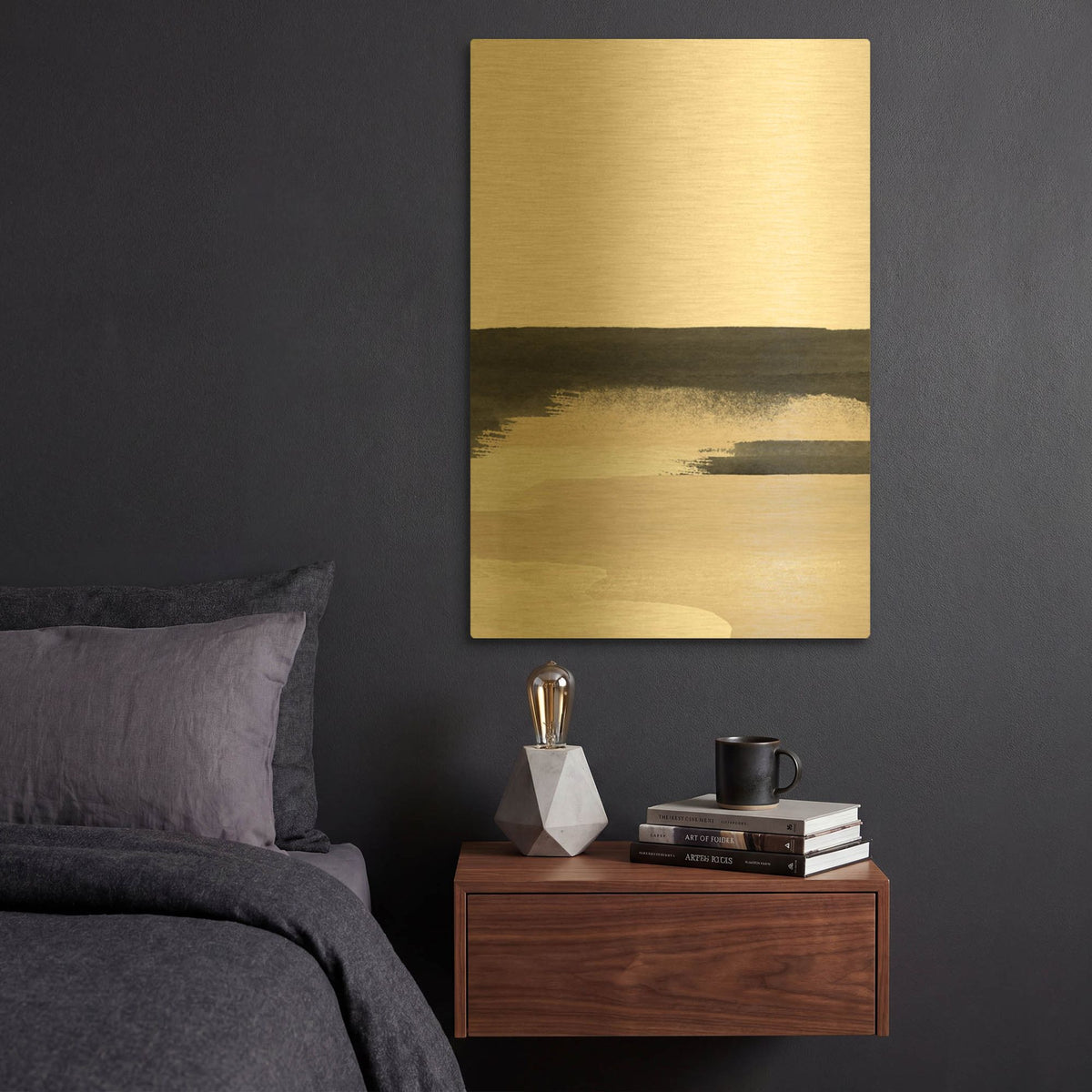 'Nordic Landscape No. 2' By Brandon Wong Gold Metal Wall Art