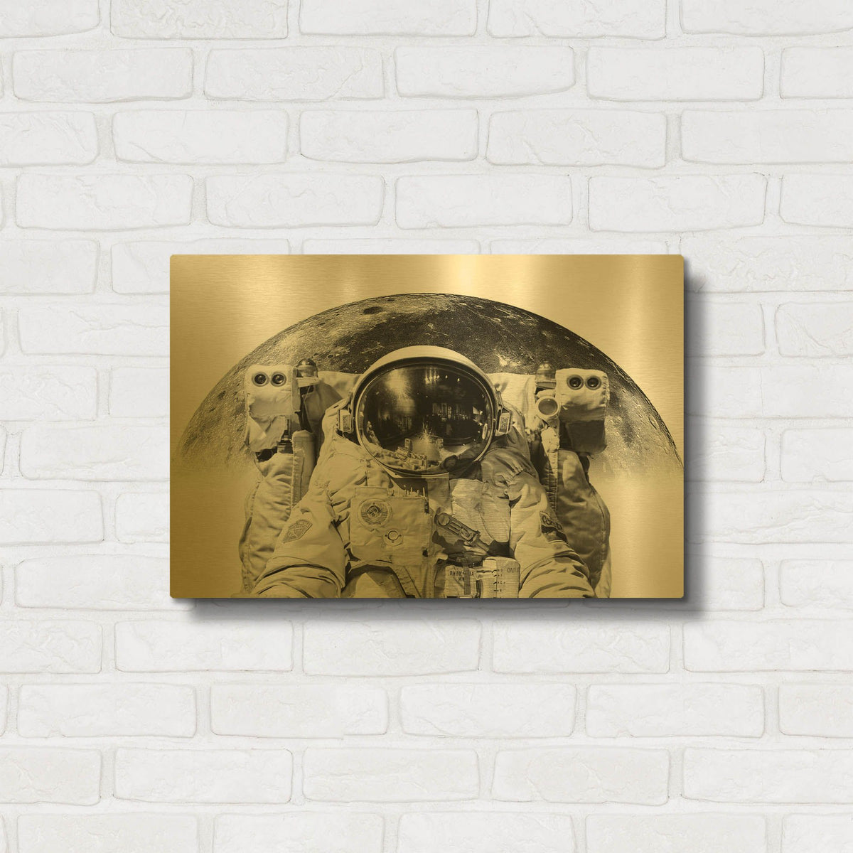 'Modern Astronaut No. 2' By Brandon Wong Gold Metal Wall Art