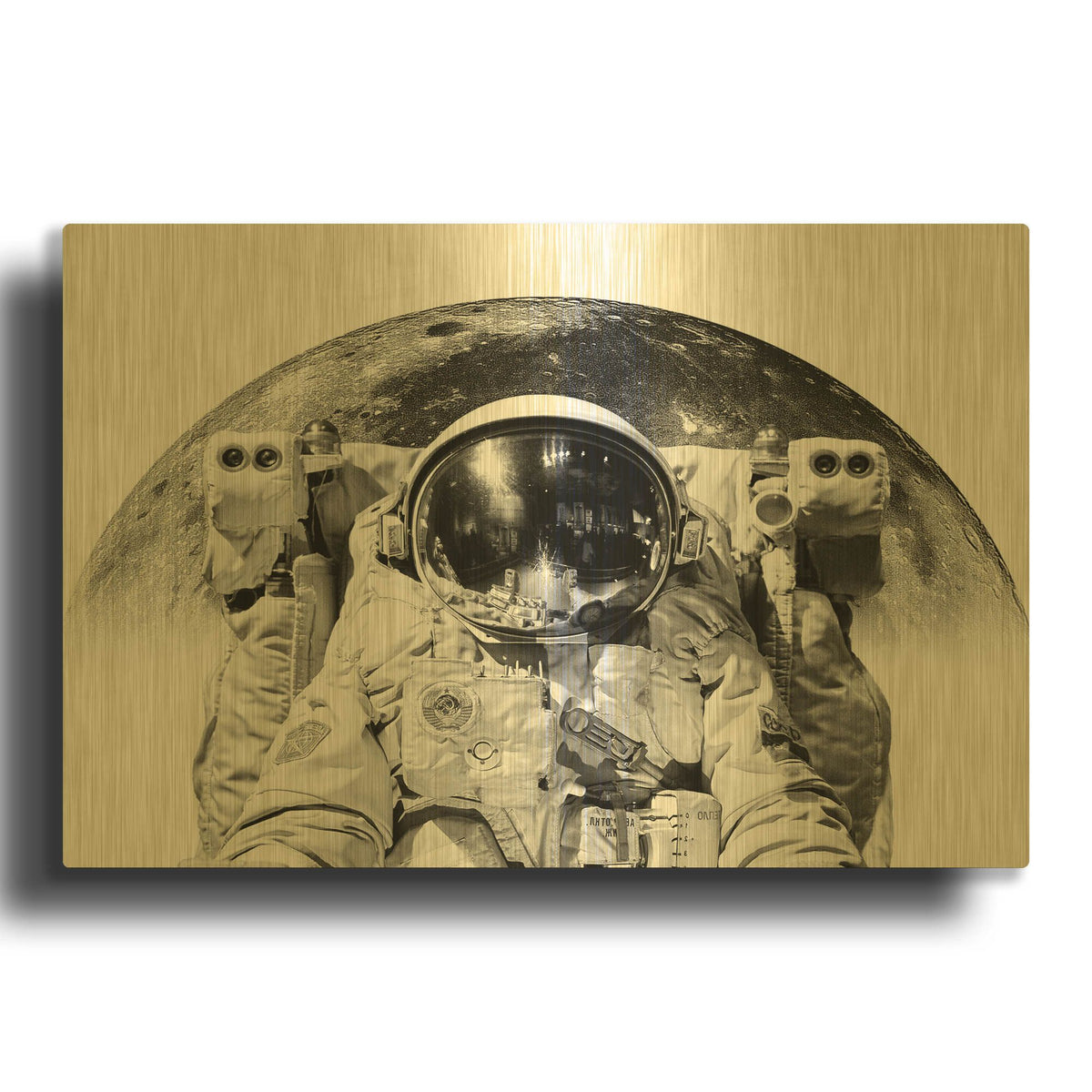 'Modern Astronaut No. 2' By Brandon Wong Gold Metal Wall Art