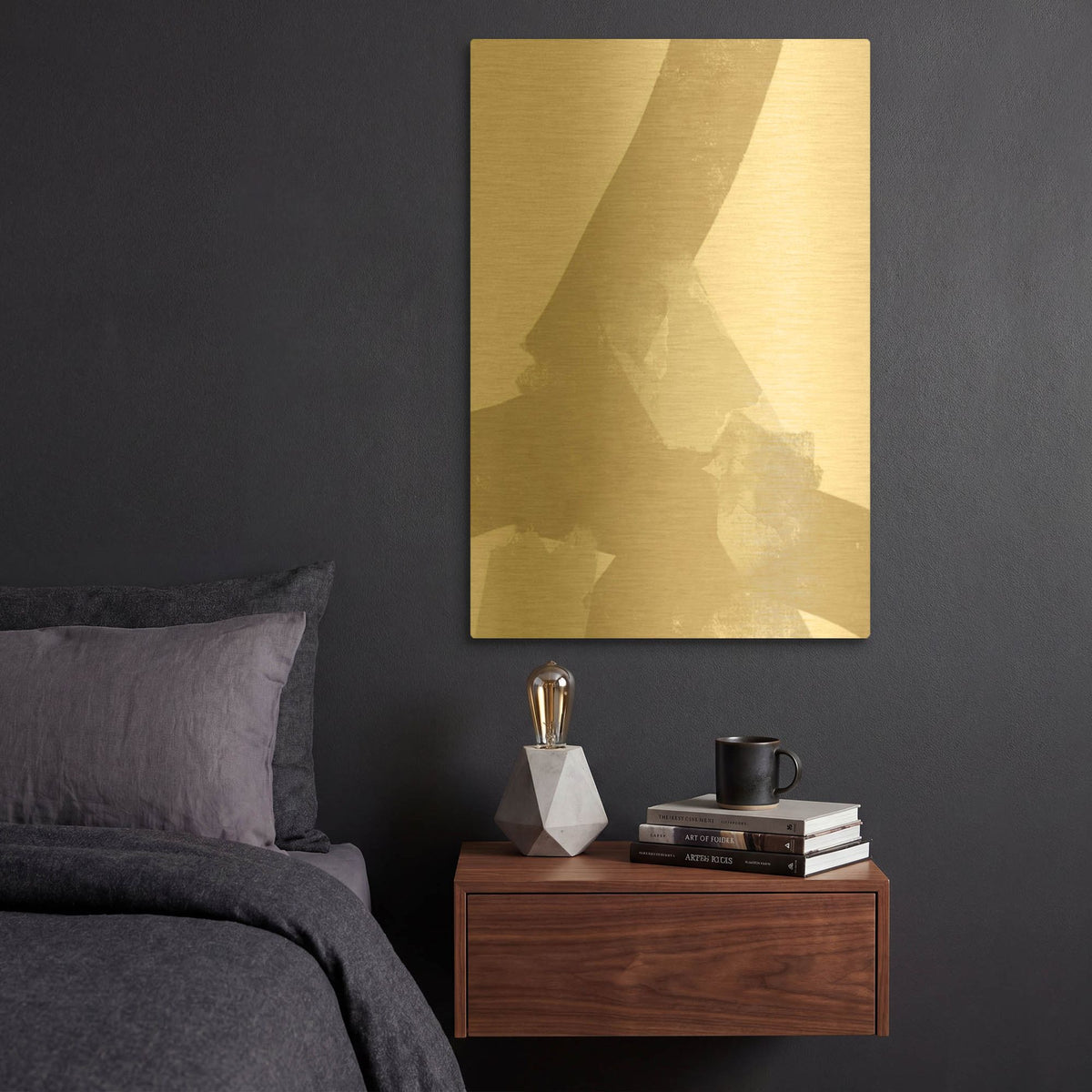 'Modern Neutrals No. 1' By Brandon Wong Gold Metal Wall Art
