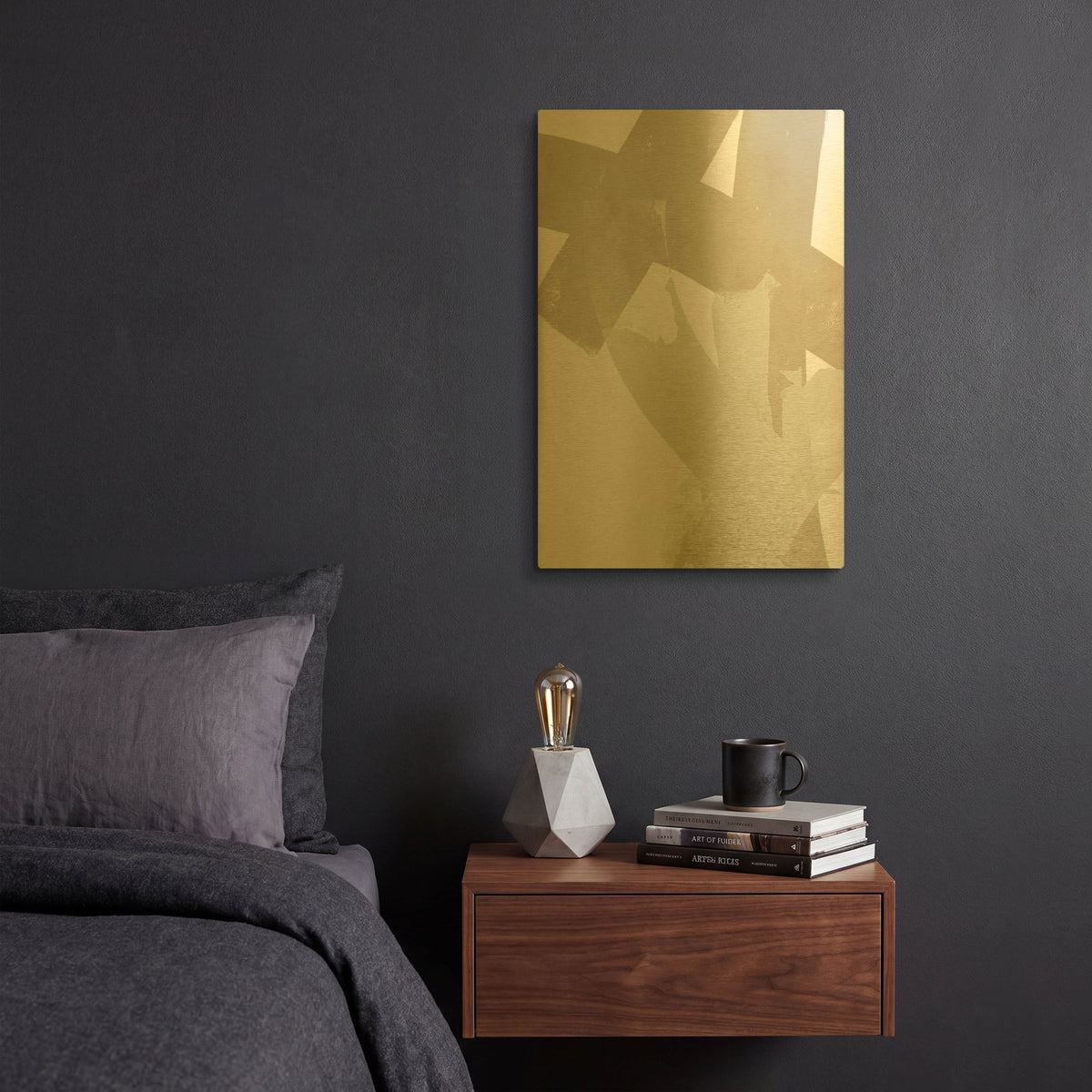 'Modern Neutrals No. 2' By Brandon Wong Gold Metal Wall Art