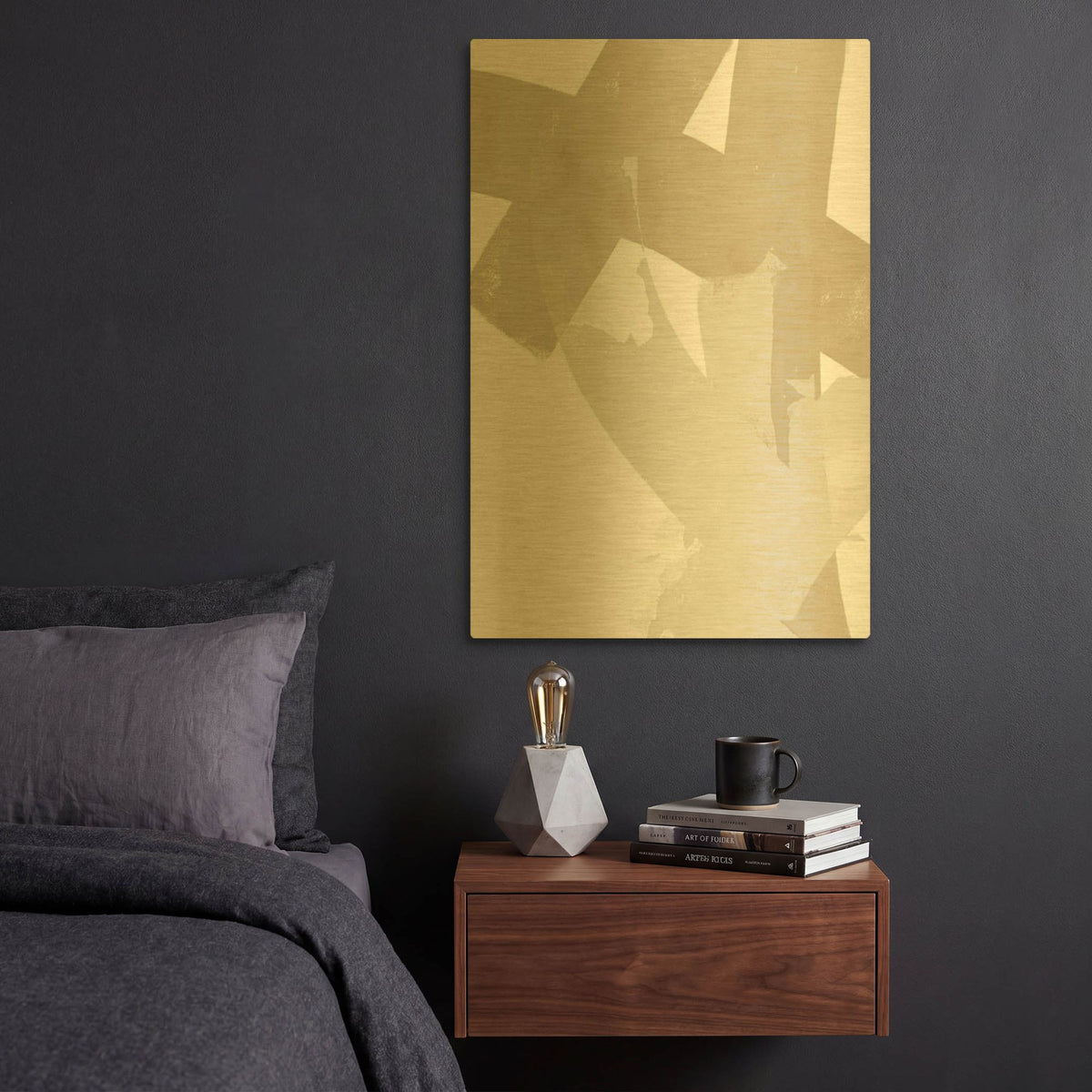 'Modern Neutrals No. 2' By Brandon Wong Gold Metal Wall Art