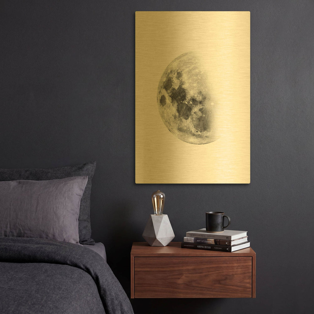 'Moon Waning No. 1' By Brandon Wong Gold Metal Wall Art