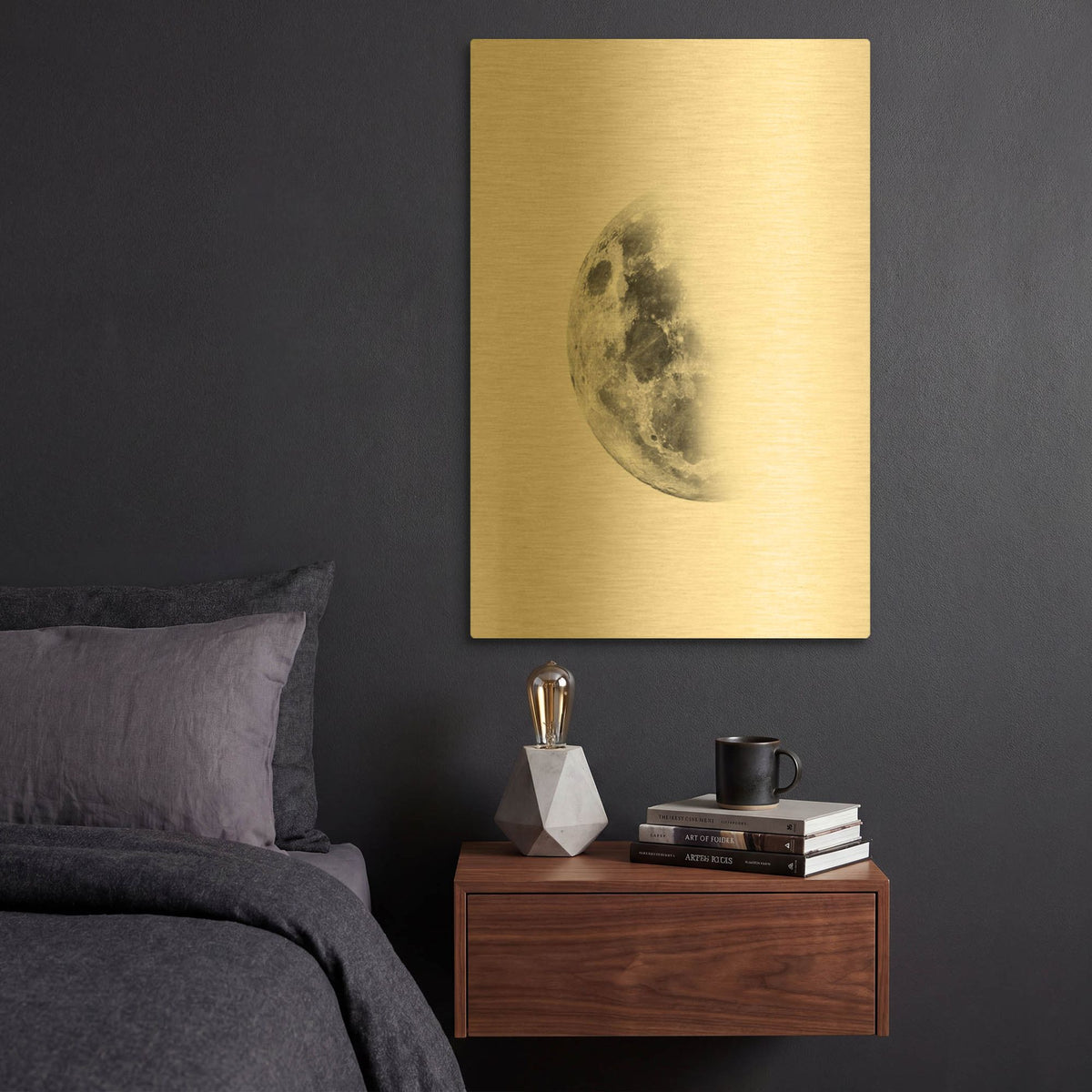 'Moon Waning No. 2' By Brandon Wong Gold Metal Wall Art