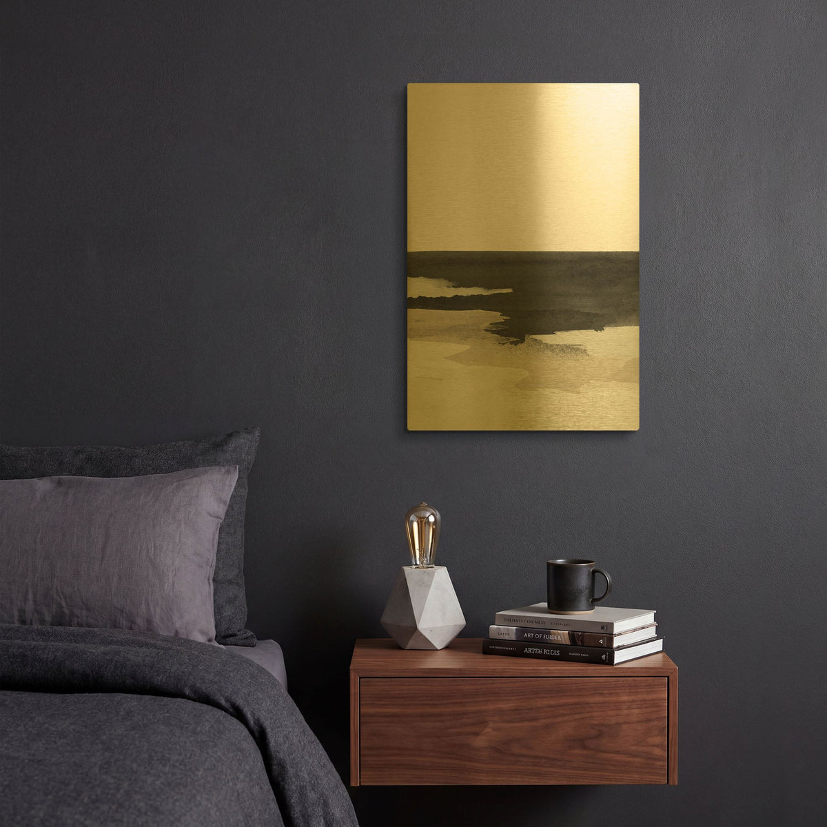 'Nordic Landscape No. 1' By Brandon Wong Gold Metal Wall Art