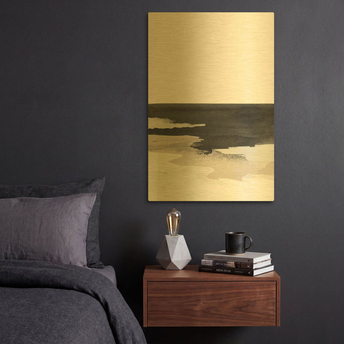 'Nordic Landscape No. 1' By Brandon Wong Gold Metal Wall Art