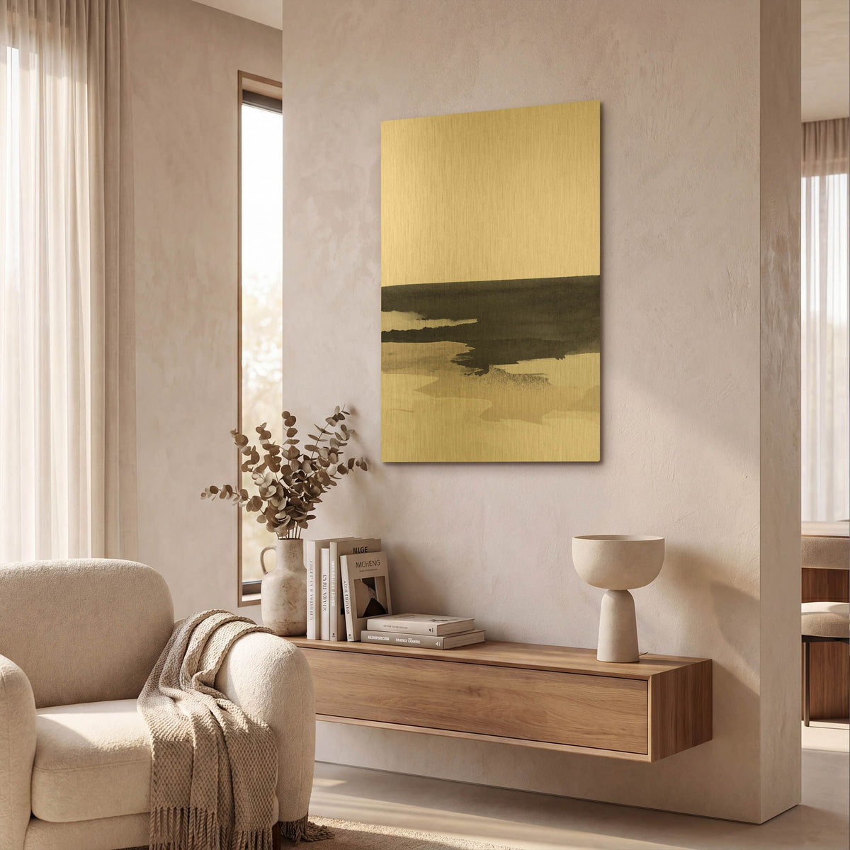'Nordic Landscape No. 1' By Brandon Wong Gold Metal Wall Art