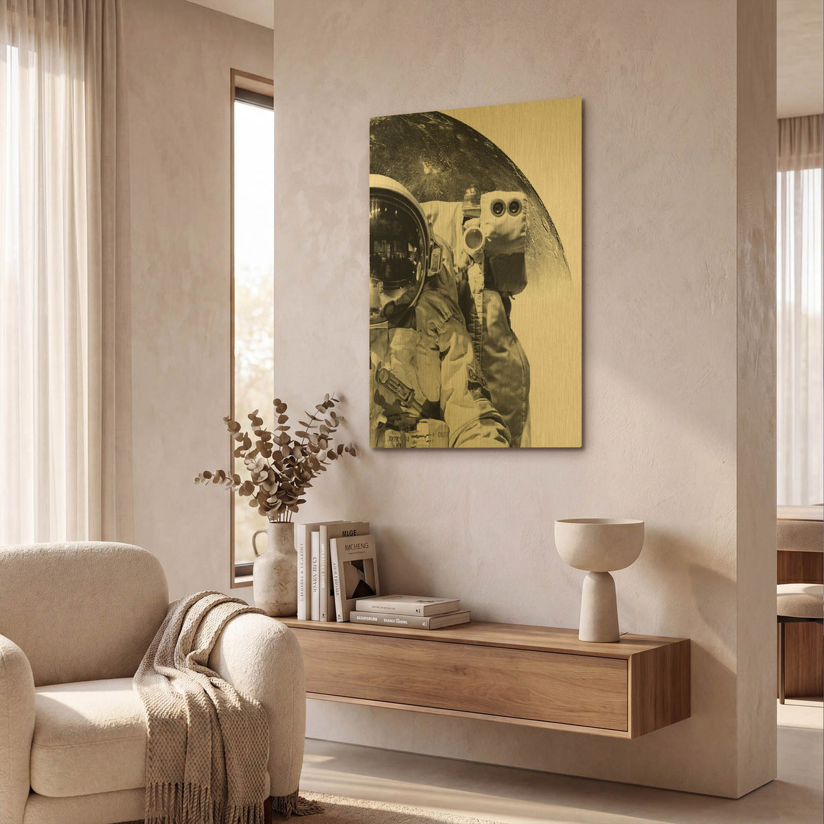 'Modern Astronaut No. 1' By Brandon Wong Gold Metal Wall Art