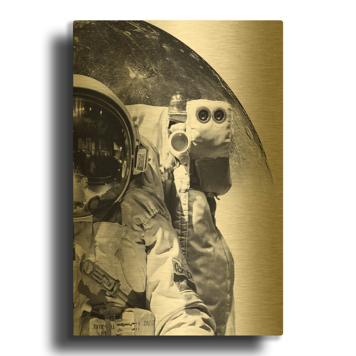 'Modern Astronaut No. 1' By Brandon Wong Gold Metal Wall Art