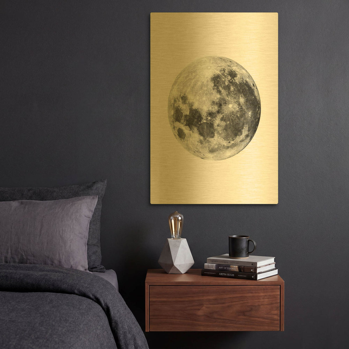 'Full Moon' By Brandon Wong Gold Metal Wall Art