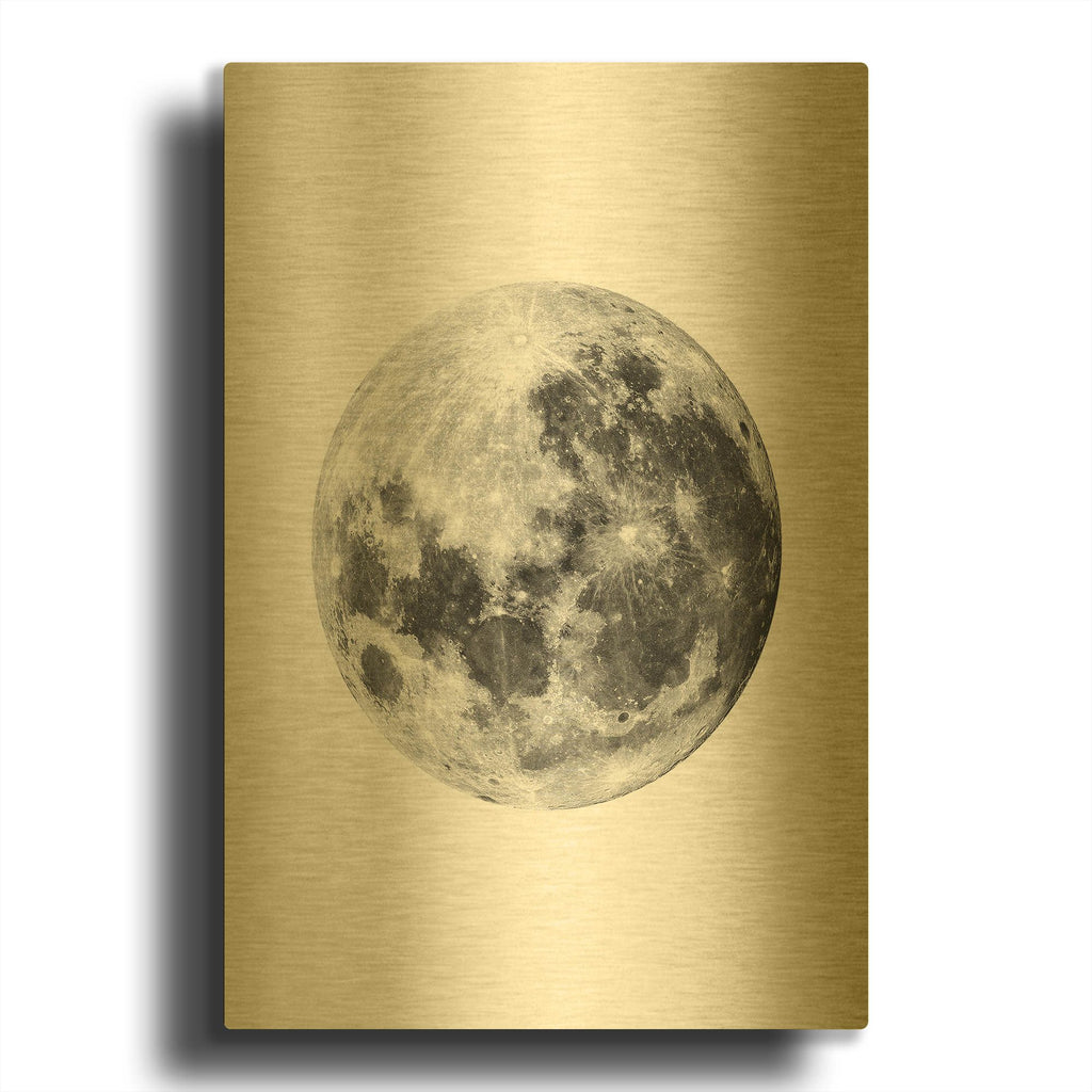 'Full Moon' By Brandon Wong Gold Metal Wall Art
