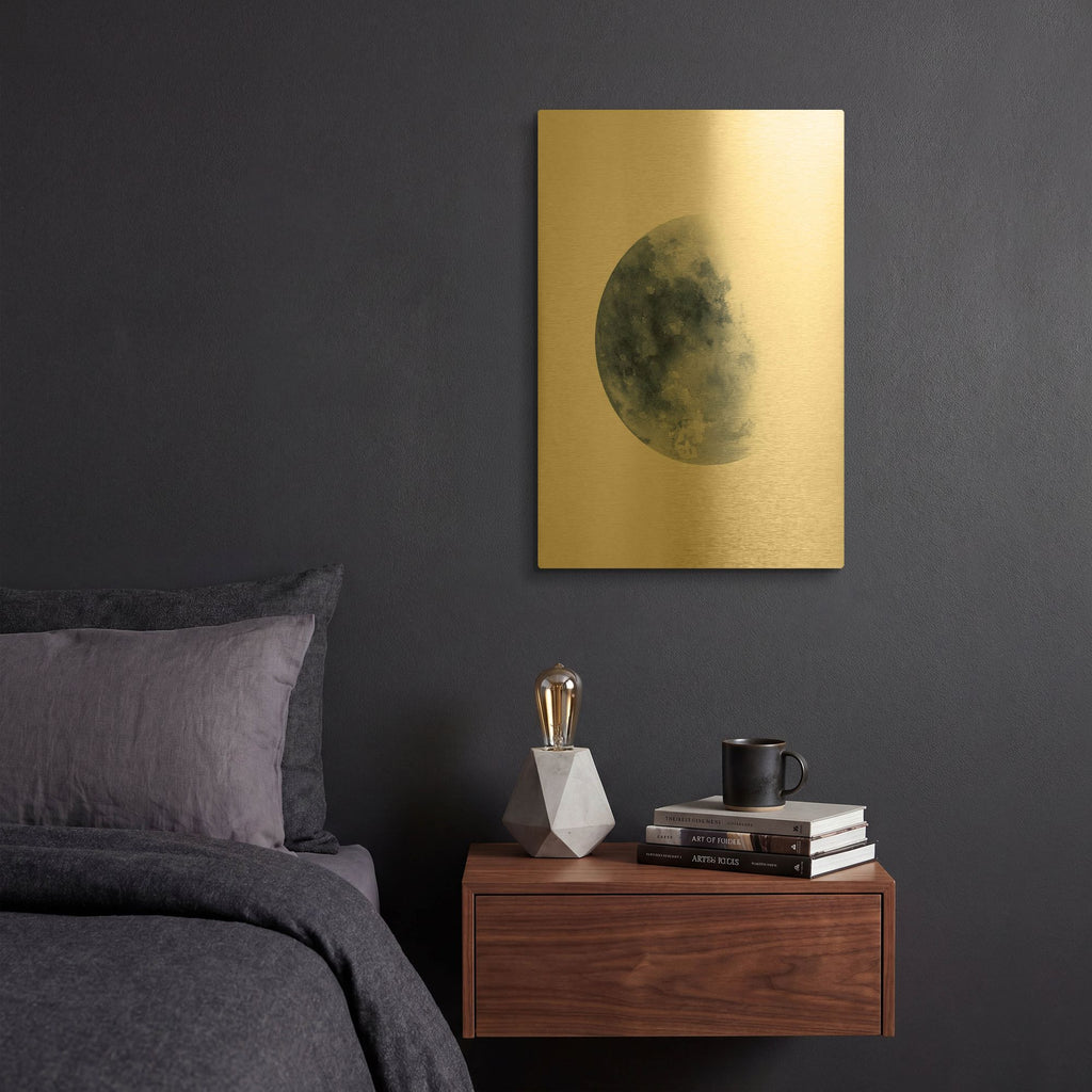 'Blue Moon Waning No. 1' By Brandon Wong Gold Metal Wall Art