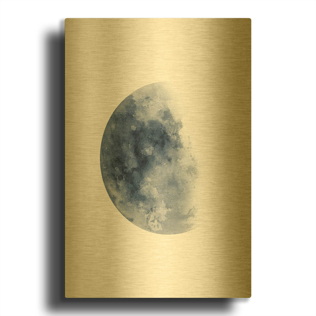 'Blue Moon Waning No. 1' By Brandon Wong Gold Metal Wall Art
