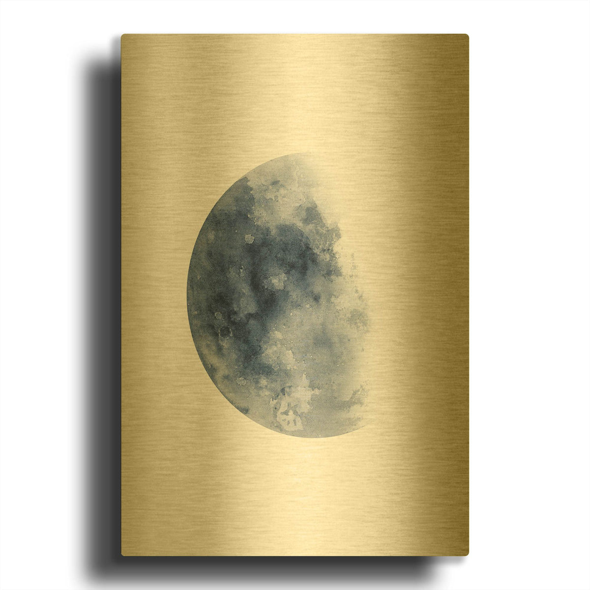 'Blue Moon Waning No. 1' By Brandon Wong Gold Metal Wall Art