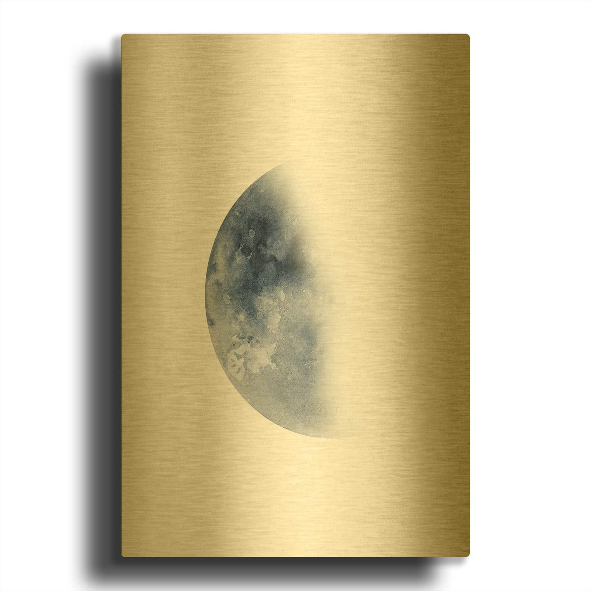 'Blue Moon Waning No. 2' By Brandon Wong Gold Metal Wall Art