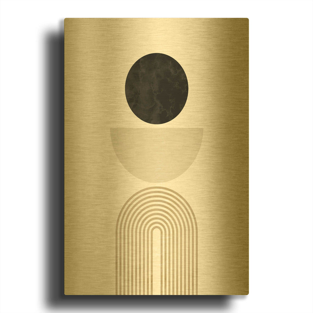 'Black Beige No. 1' By Brandon Wong Gold Metal Wall Art
