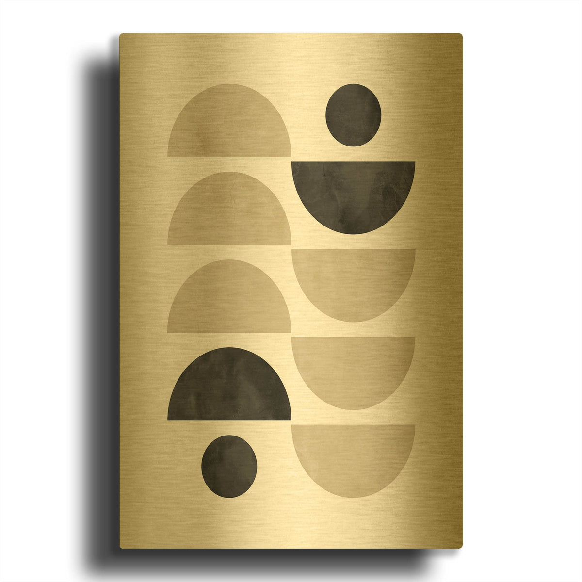 'Black Beige No. 2' By Brandon Wong Gold Metal Wall Art