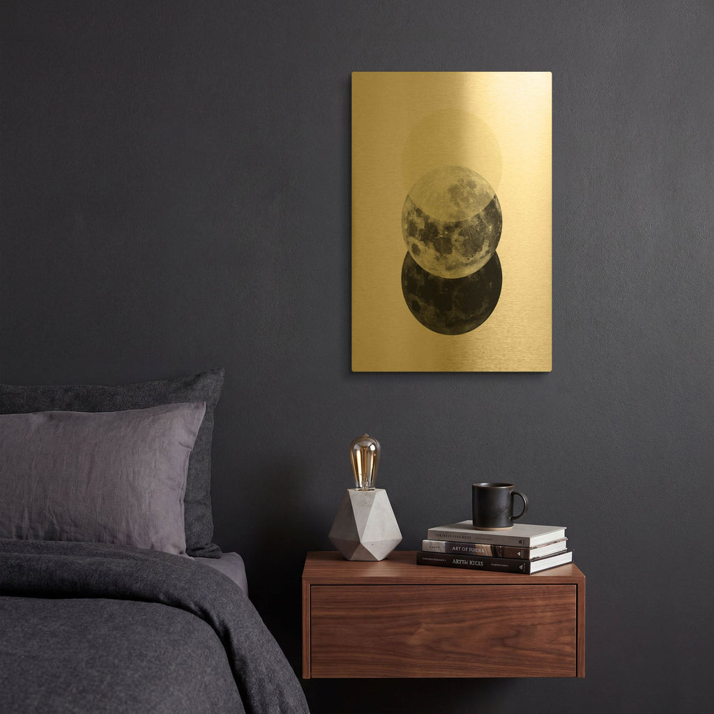 'Black Beige No. 3' By Brandon Wong Gold Metal Wall Art