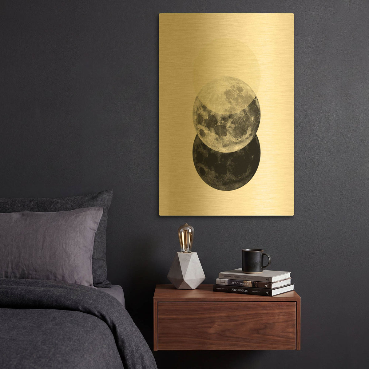 'Black Beige No. 3' By Brandon Wong Gold Metal Wall Art