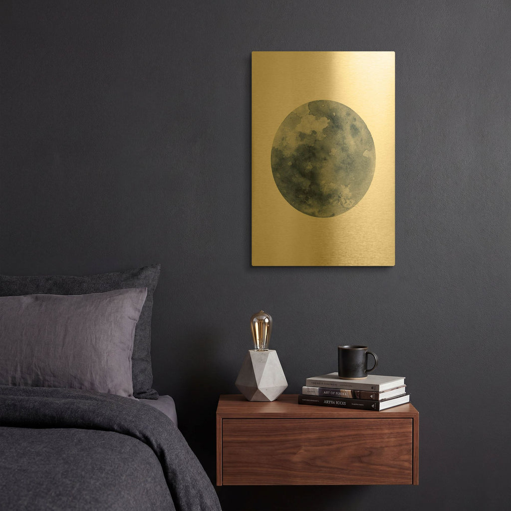 'Blue Moon' By Brandon Wong Gold Metal Wall Art