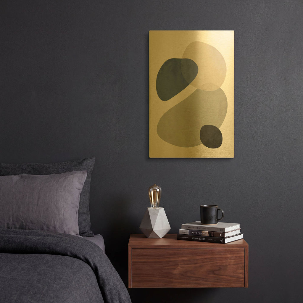 'Stone No. 1' By Brandon Wong Gold Metal Wall Art