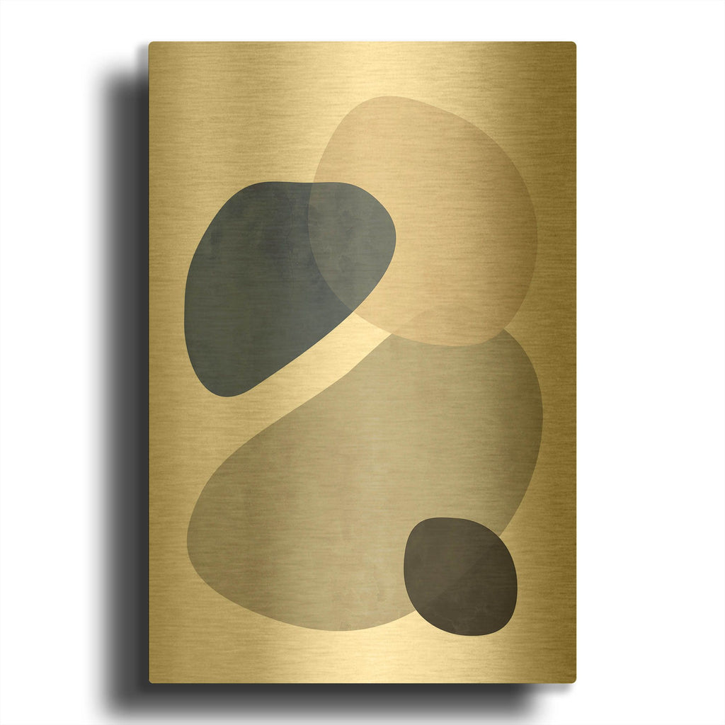 'Stone No. 1' By Brandon Wong Gold Metal Wall Art