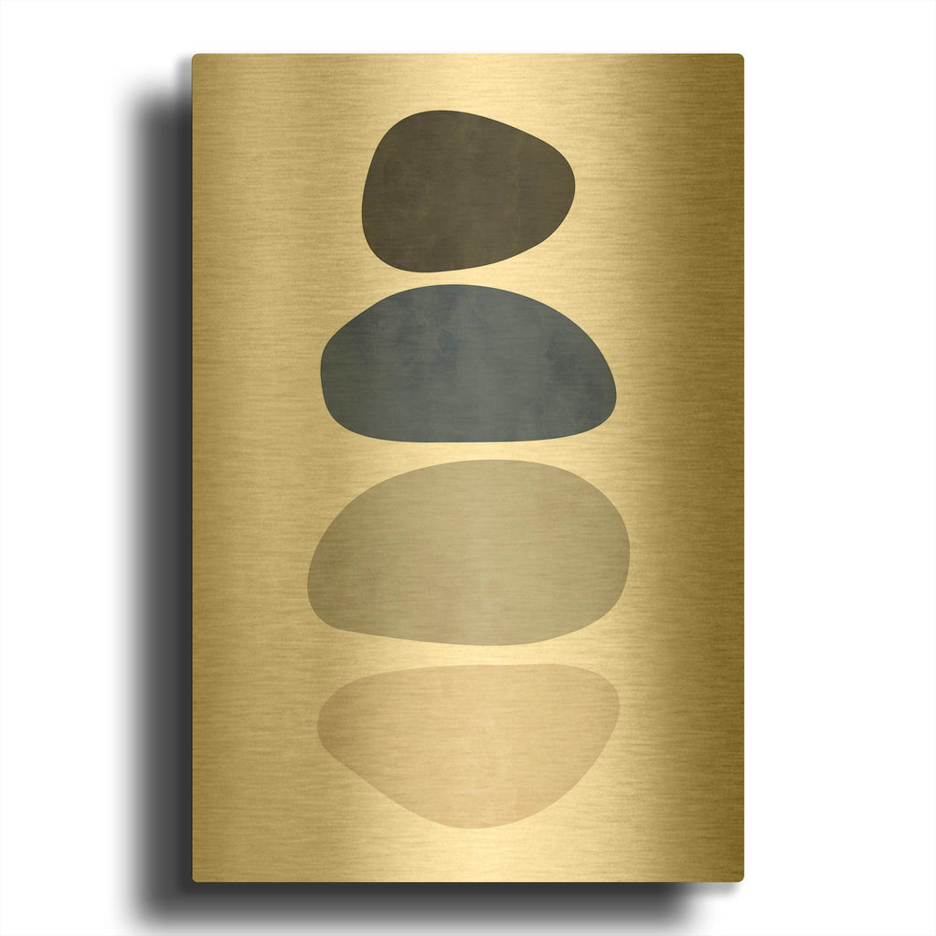 'Stone No. 2' By Brandon Wong Gold Metal Wall Art
