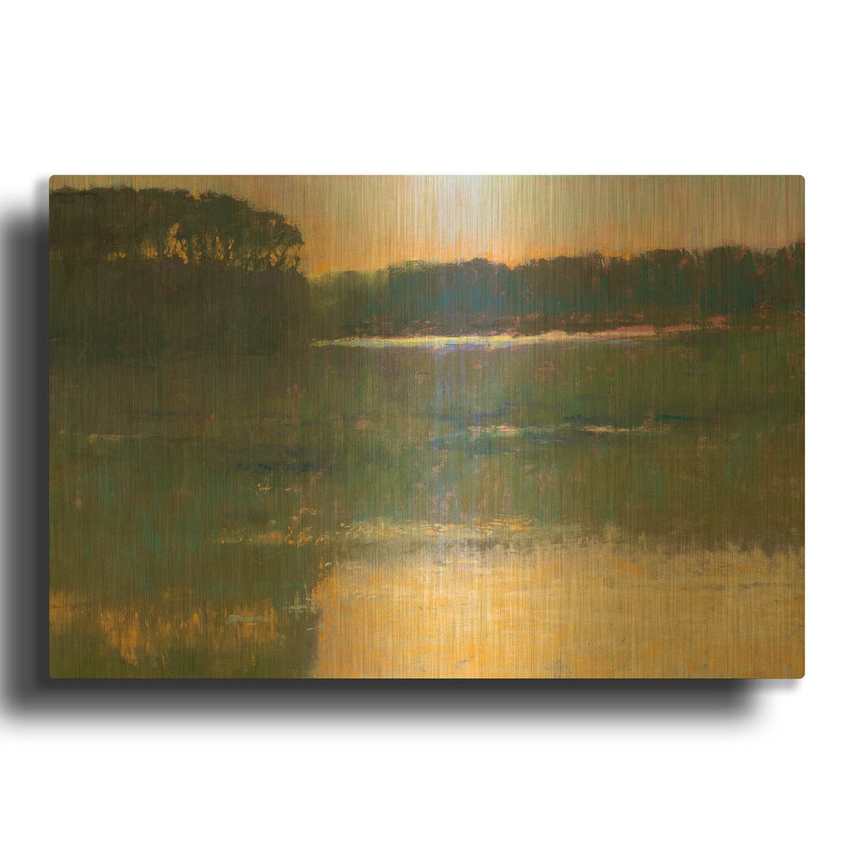 'Behind the Barn' By Carol Strock Wasson Gold Metal Wall Art