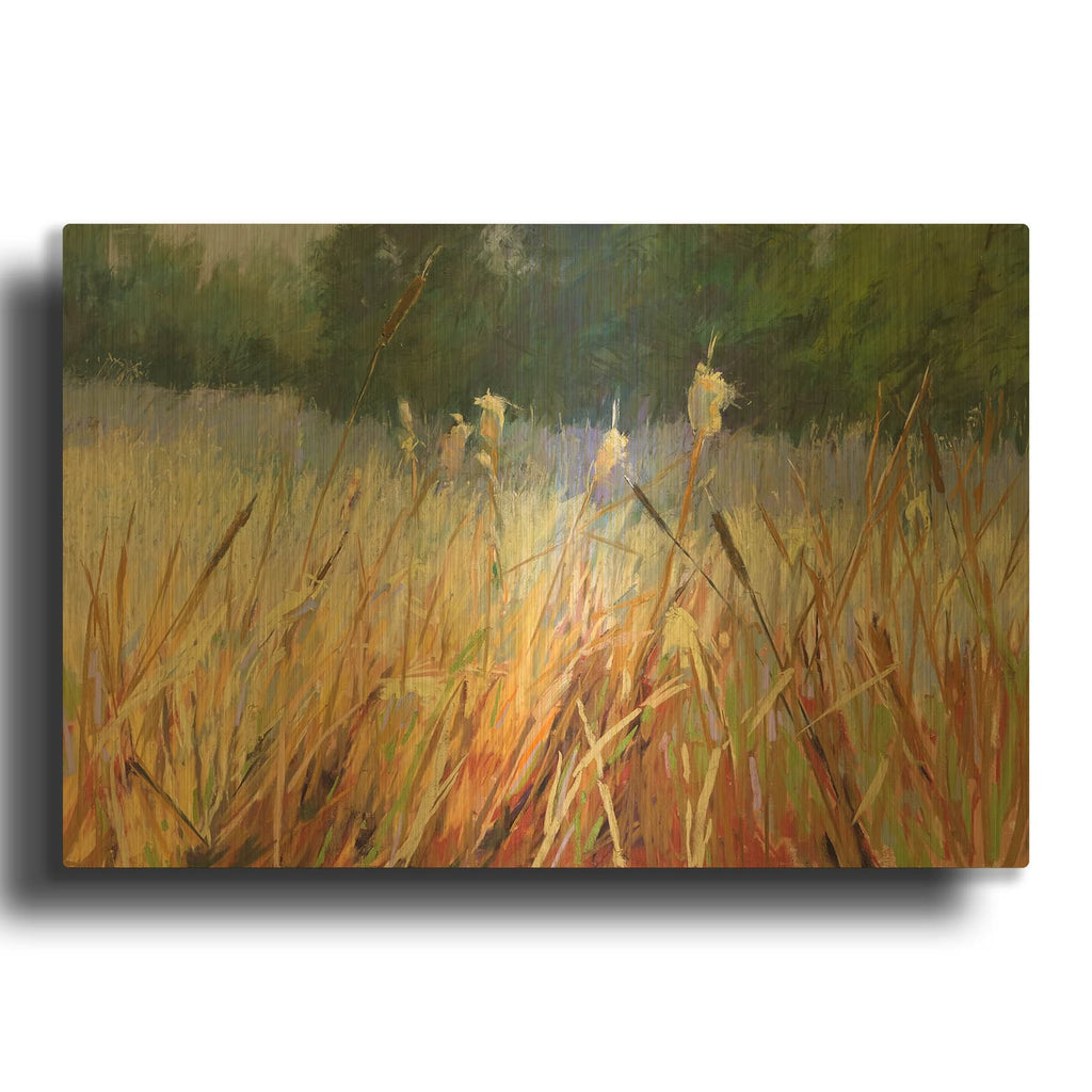 'Cattails' By Carol Strock Wasson Gold Metal Wall Art