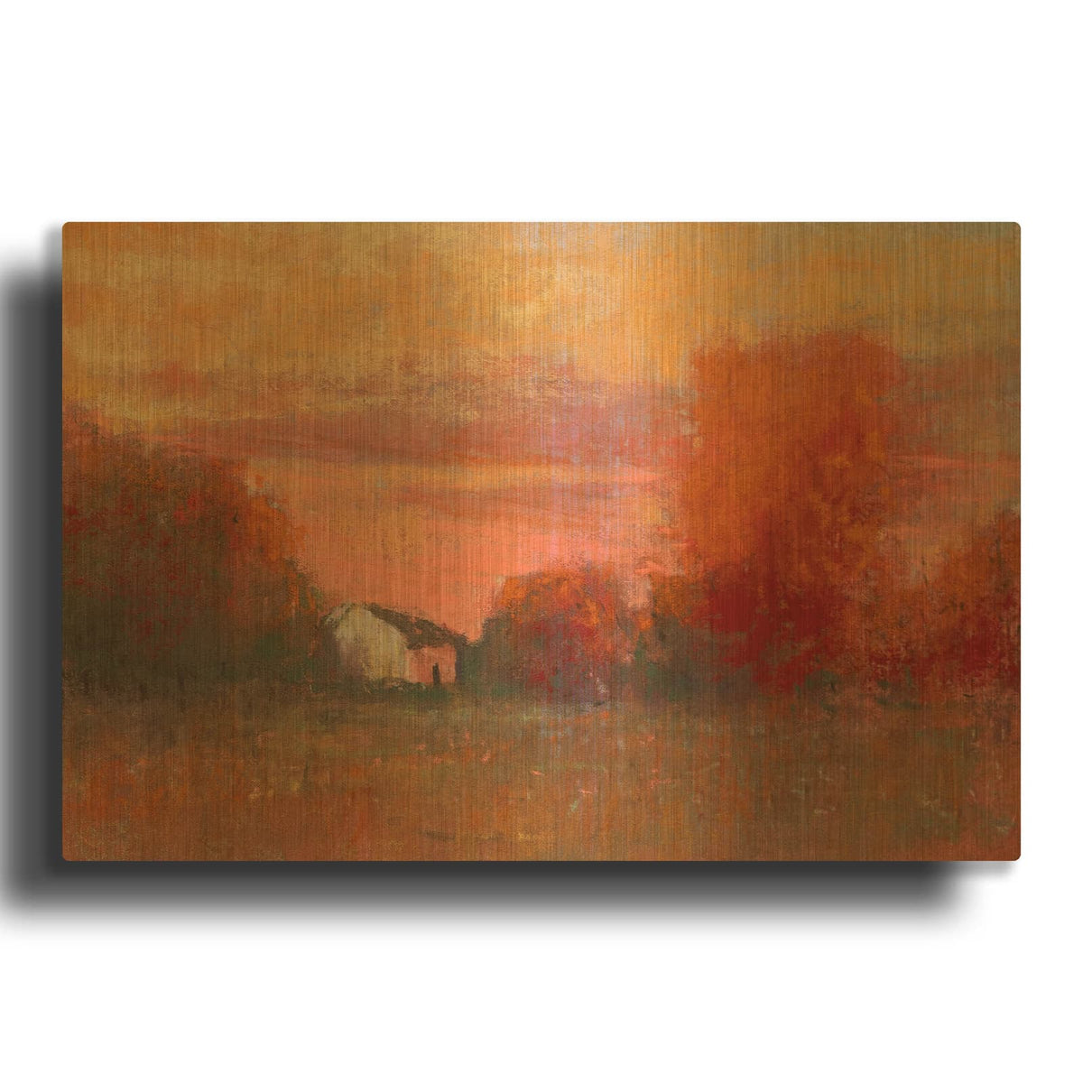 'Orange Sky' By Carol Strock Wasson Gold Metal Wall Art
