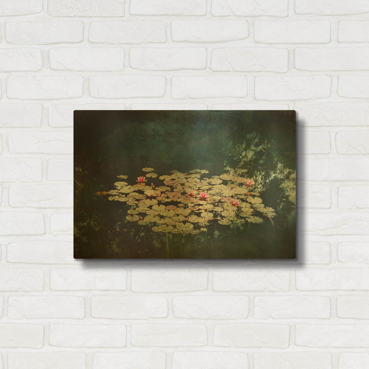 'Waterlilies' By Dirk Wustenhagen Gold Metal Wall Art