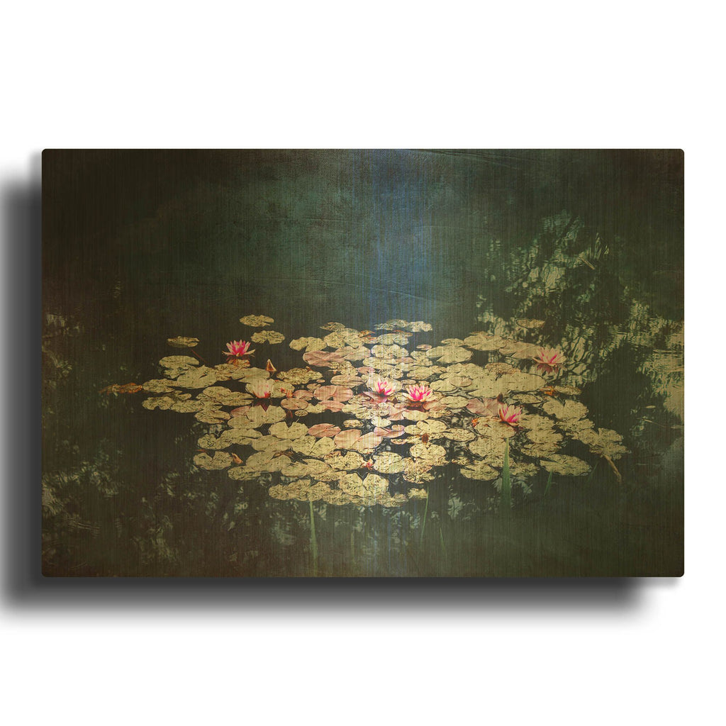 'Waterlilies' By Dirk Wustenhagen Gold Metal Wall Art
