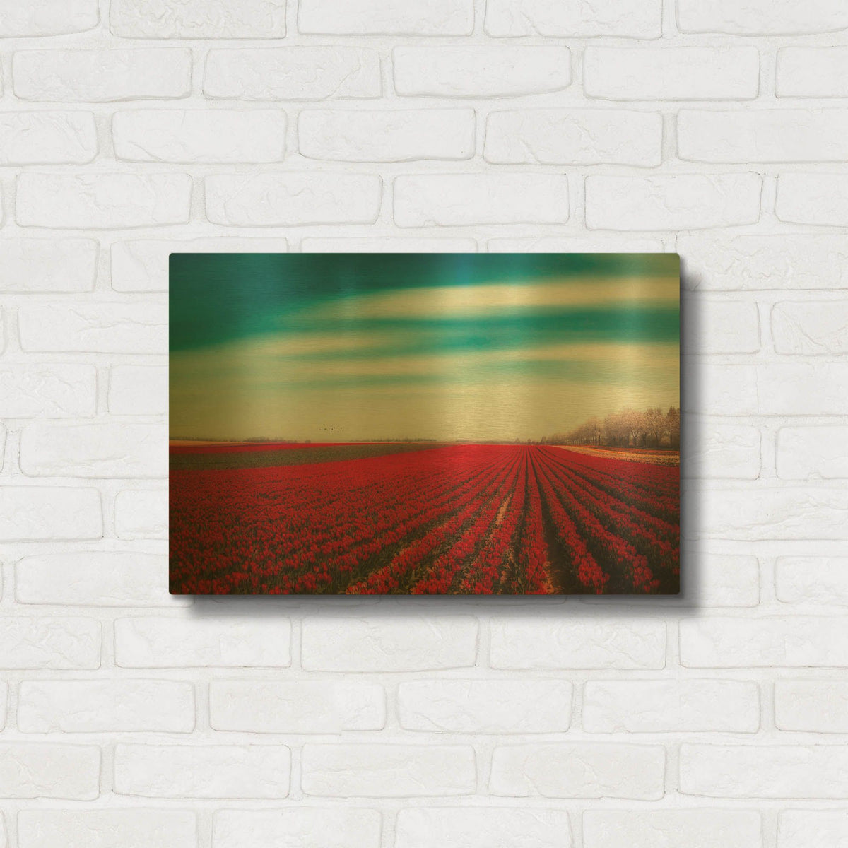 'Tulips' By Dirk Wustenhagen Gold Metal Wall Art