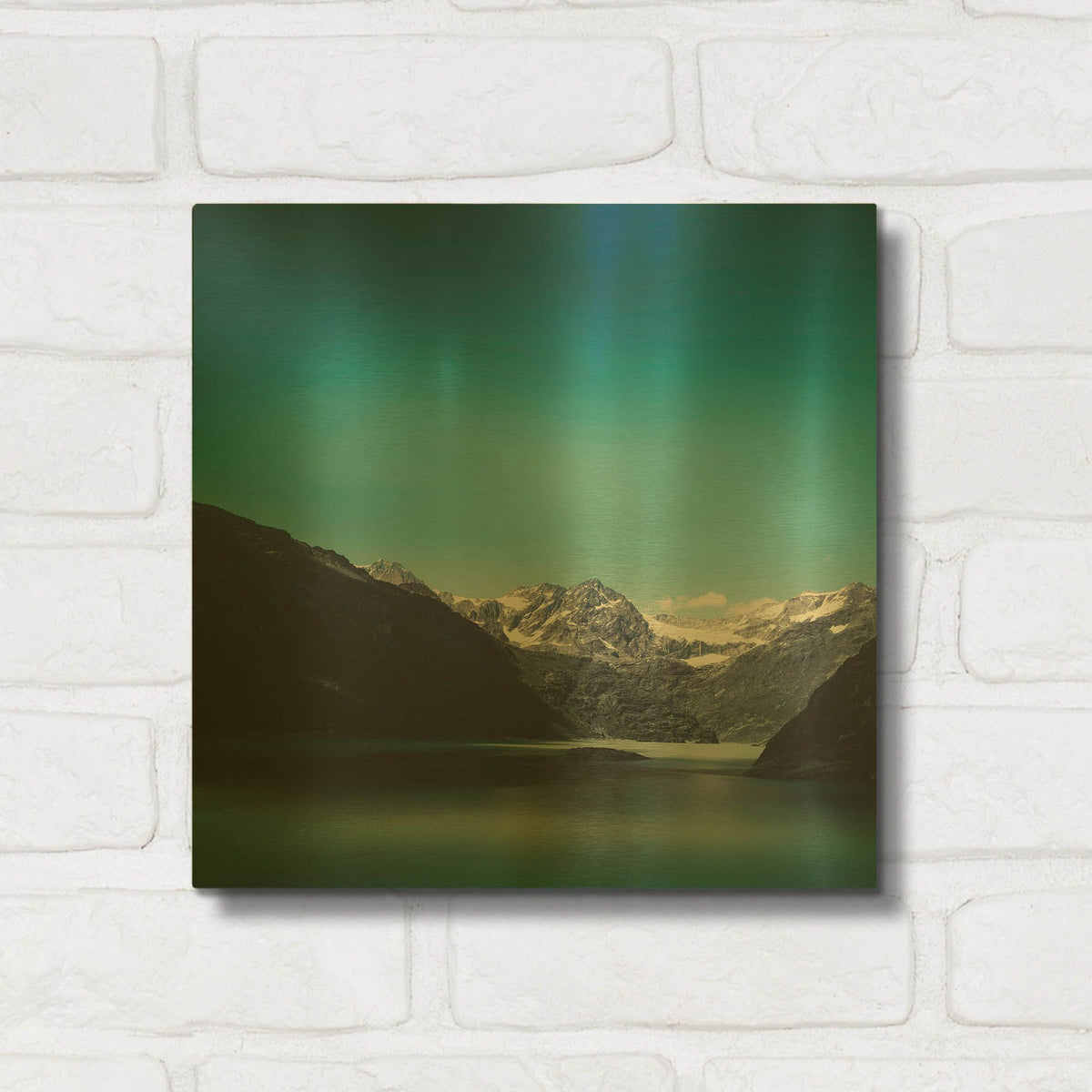 'Turquoise Mountain Lake' By Dirk Wustenhagen Gold Metal Wall Art