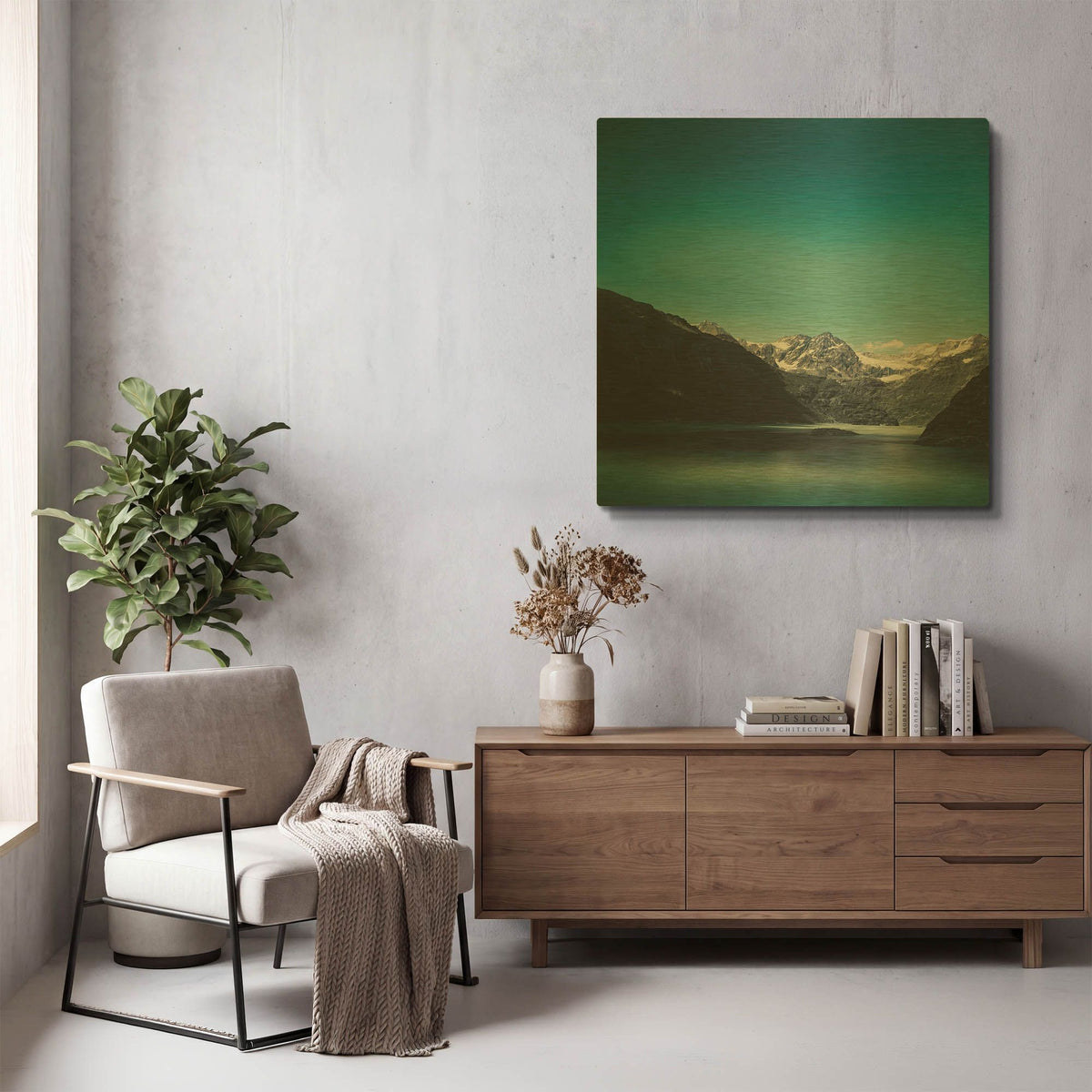 'Turquoise Mountain Lake' By Dirk Wustenhagen Gold Metal Wall Art
