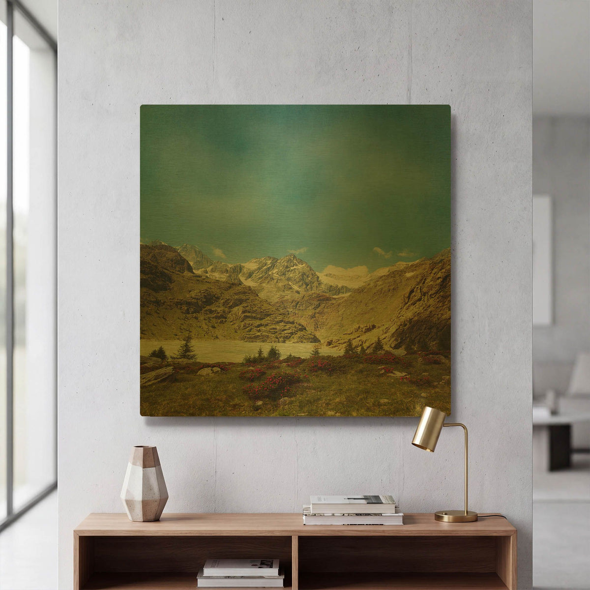 'Take Me To The Mountains No. 2' By Dirk Wustenhagen Gold Metal Wall Art